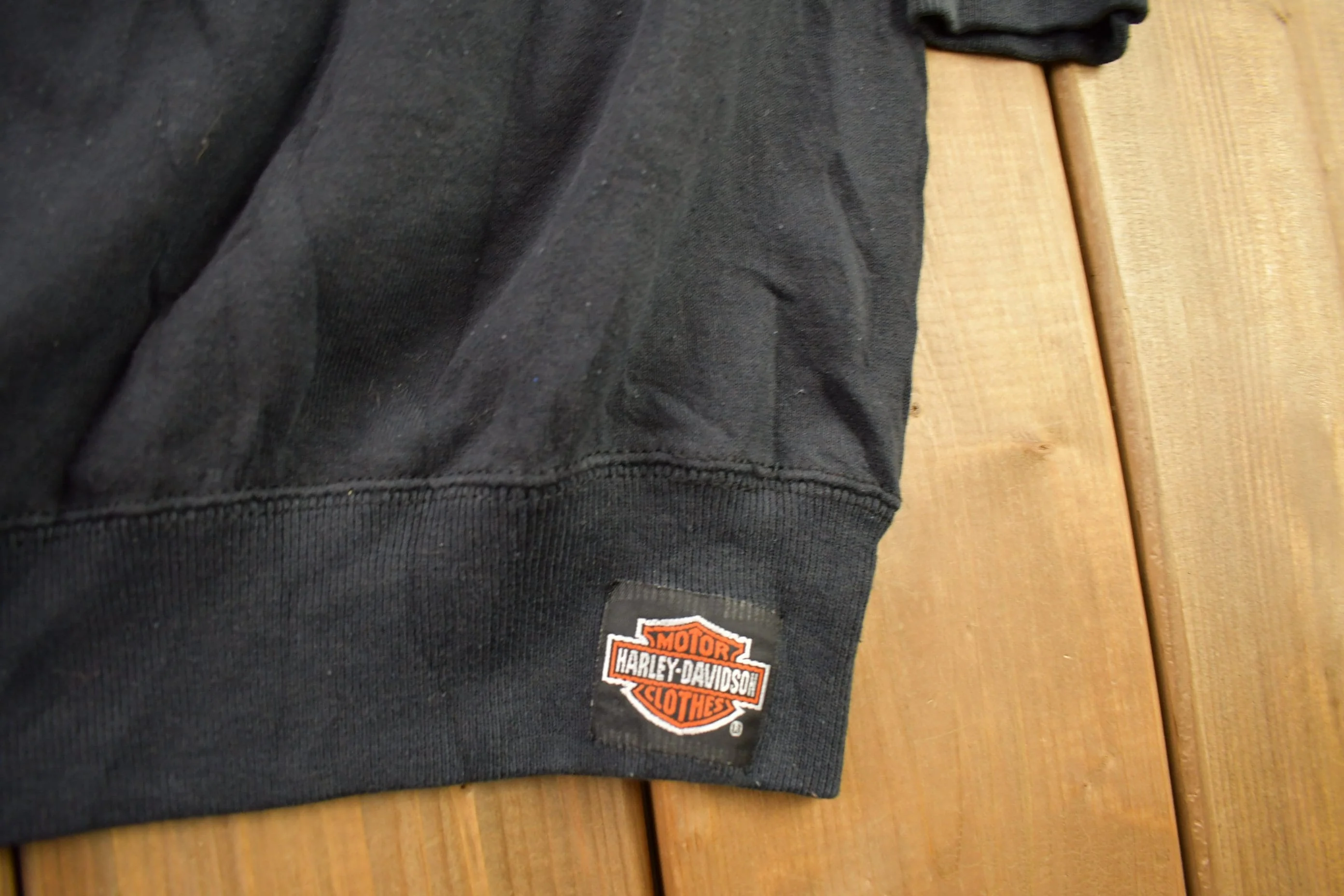 Vintage 1991 Fargo Harley Davidson North Dakota Wolf Theme Crewneck Sweater Men's 2XL - Image 5