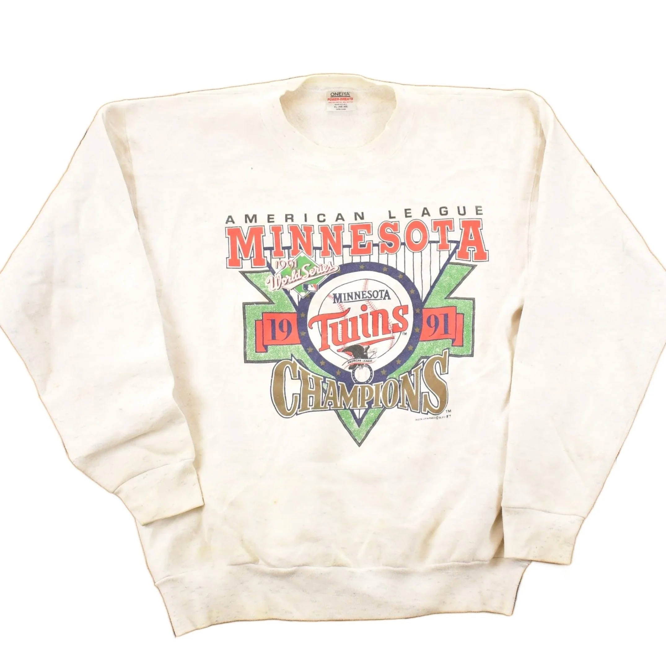 Vintage 1991 Minnesota Twins Champions MLB Crewneck Sweatshirt Men's L