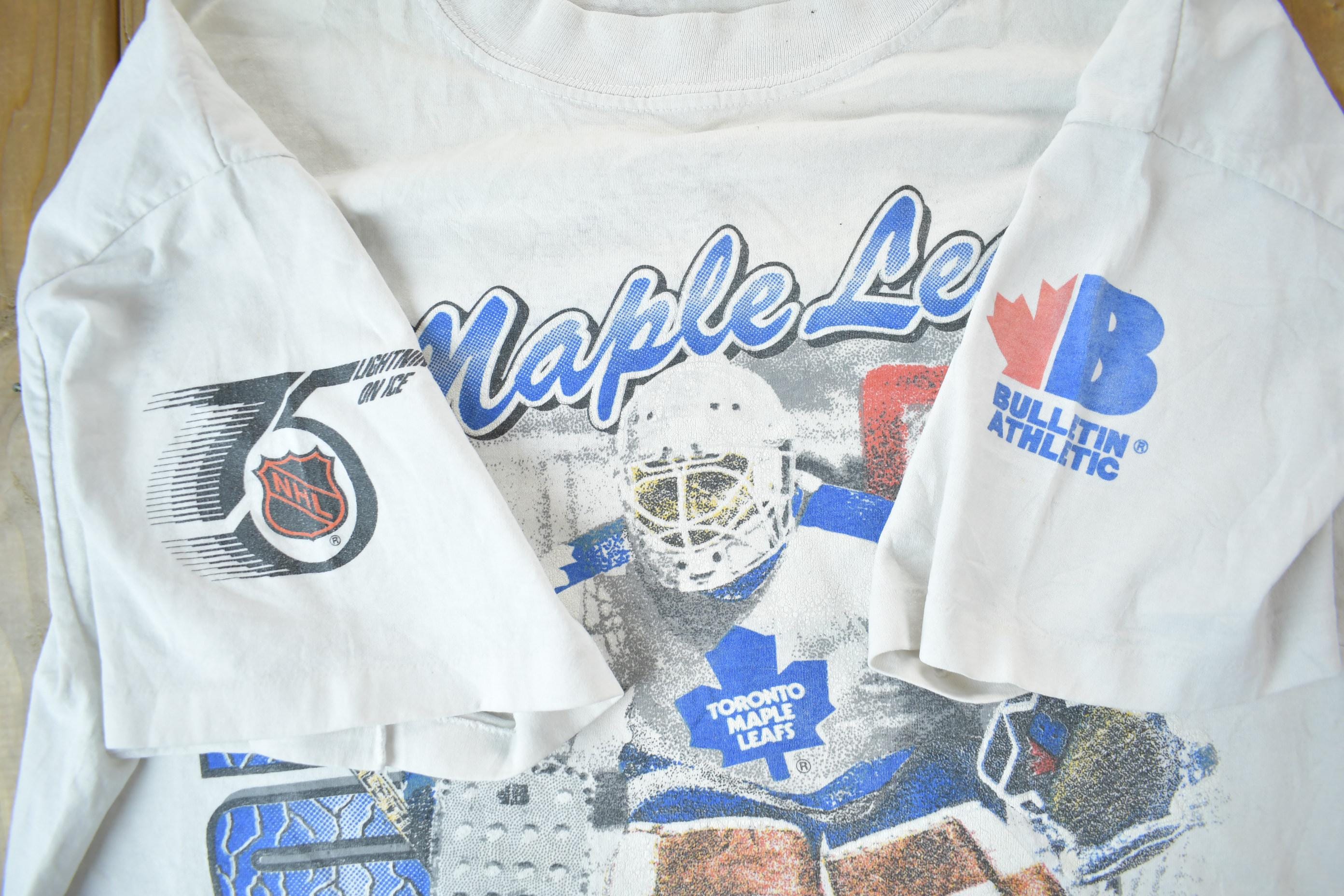 Vintage 1991 Toronto Maple Leafs NHL All Over Print Graphic T-Shirt Men's XL - Image 6