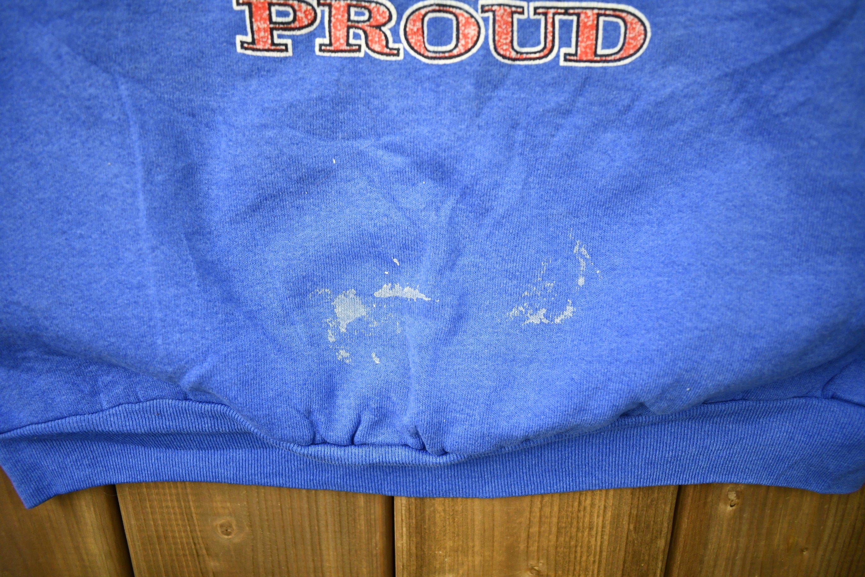 Vintage 1991 Wal-Mart USA Proud Raglan Crewneck Sweatshirt Men's Medium - Image 4