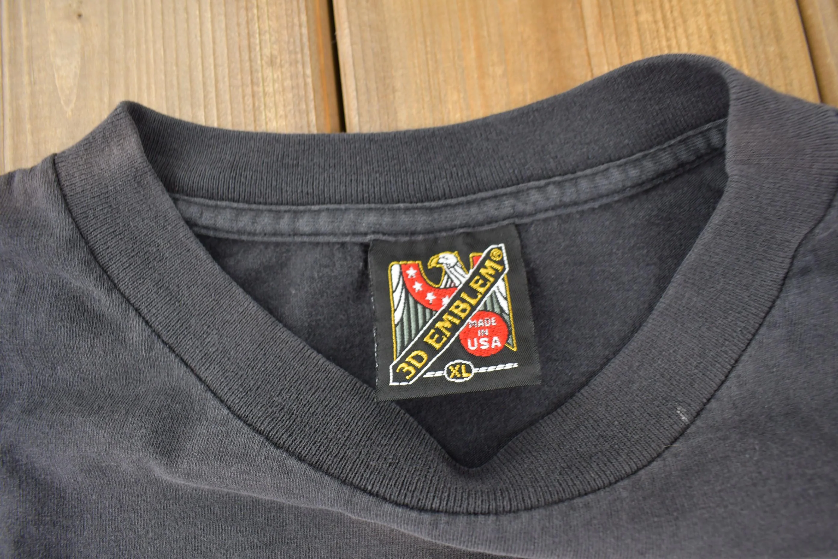 Vintage 1992 Bad To The Bone Single Stitch 3D Emblem T-Shirt Made In USA Size XL - Image 6
