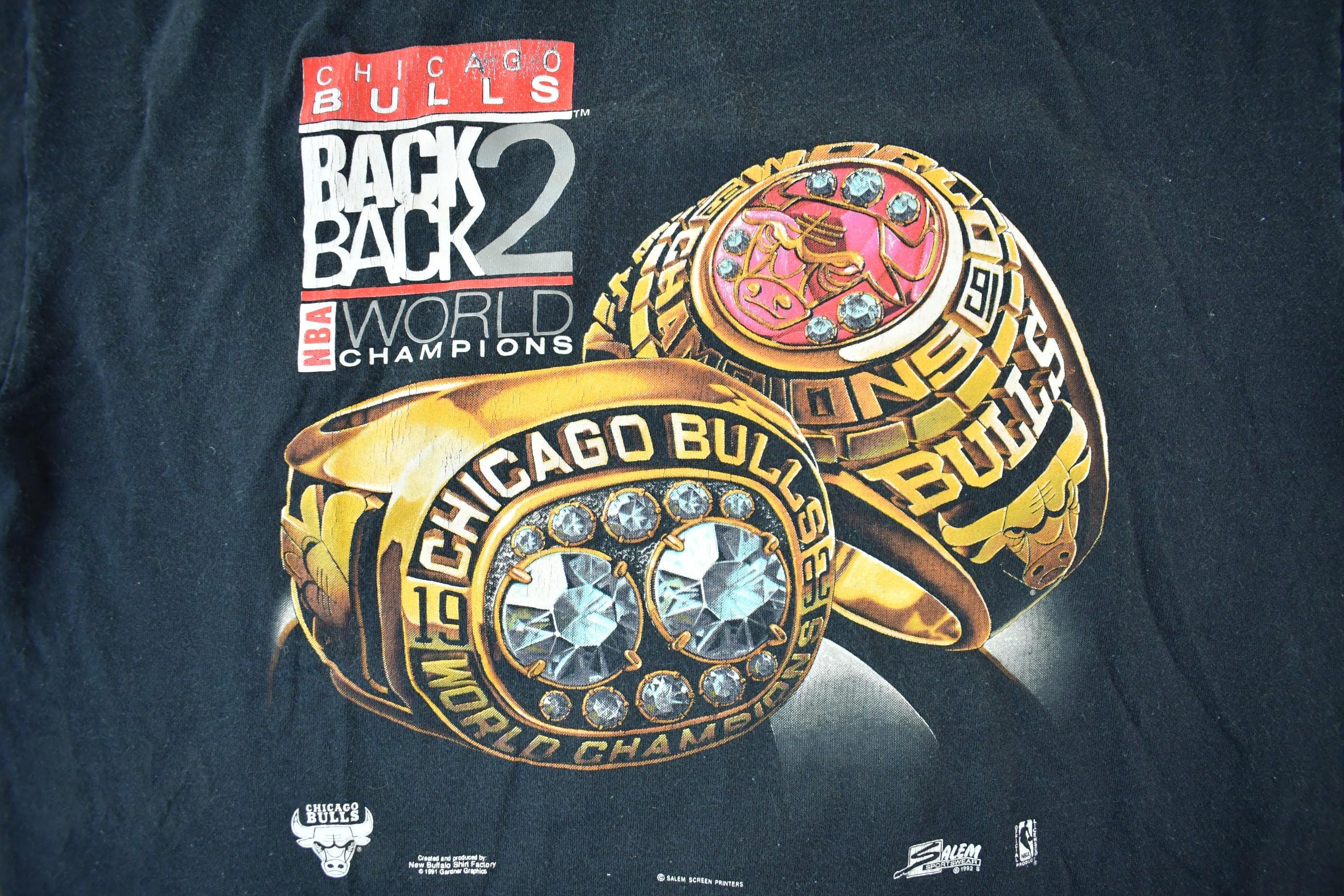 Vintage 1992 Chicago Bulls NBA World Champions Graphic T-Shirt Men's XL - Image 3