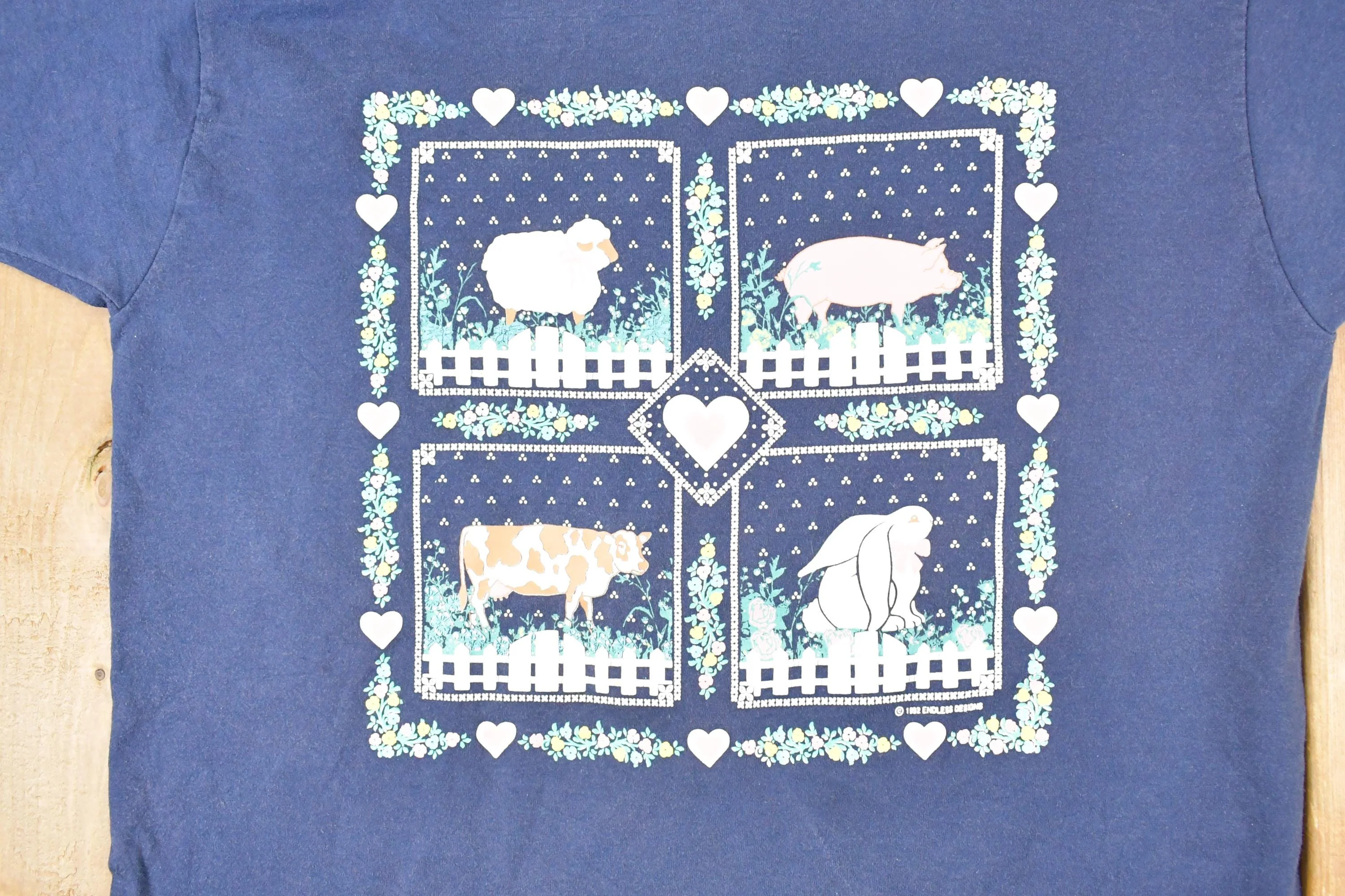 Vintage 1992 Endless Designs Farm Theme Souvenir Travel T-Shirt Men's L - Image 3