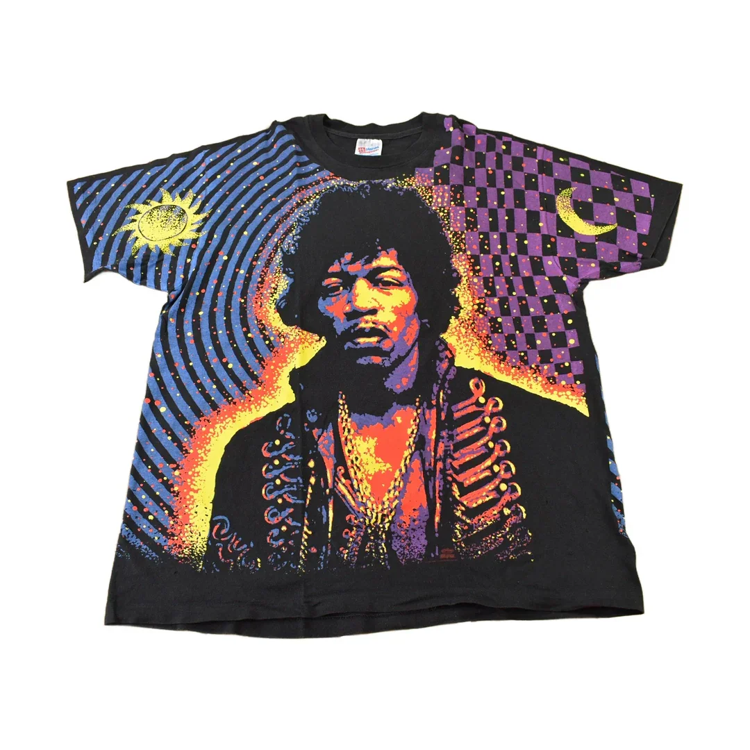 Vintage 1992 Jimi Hendrix Are You Experienced? All Over Print Single Stitch Band T-Shirt
