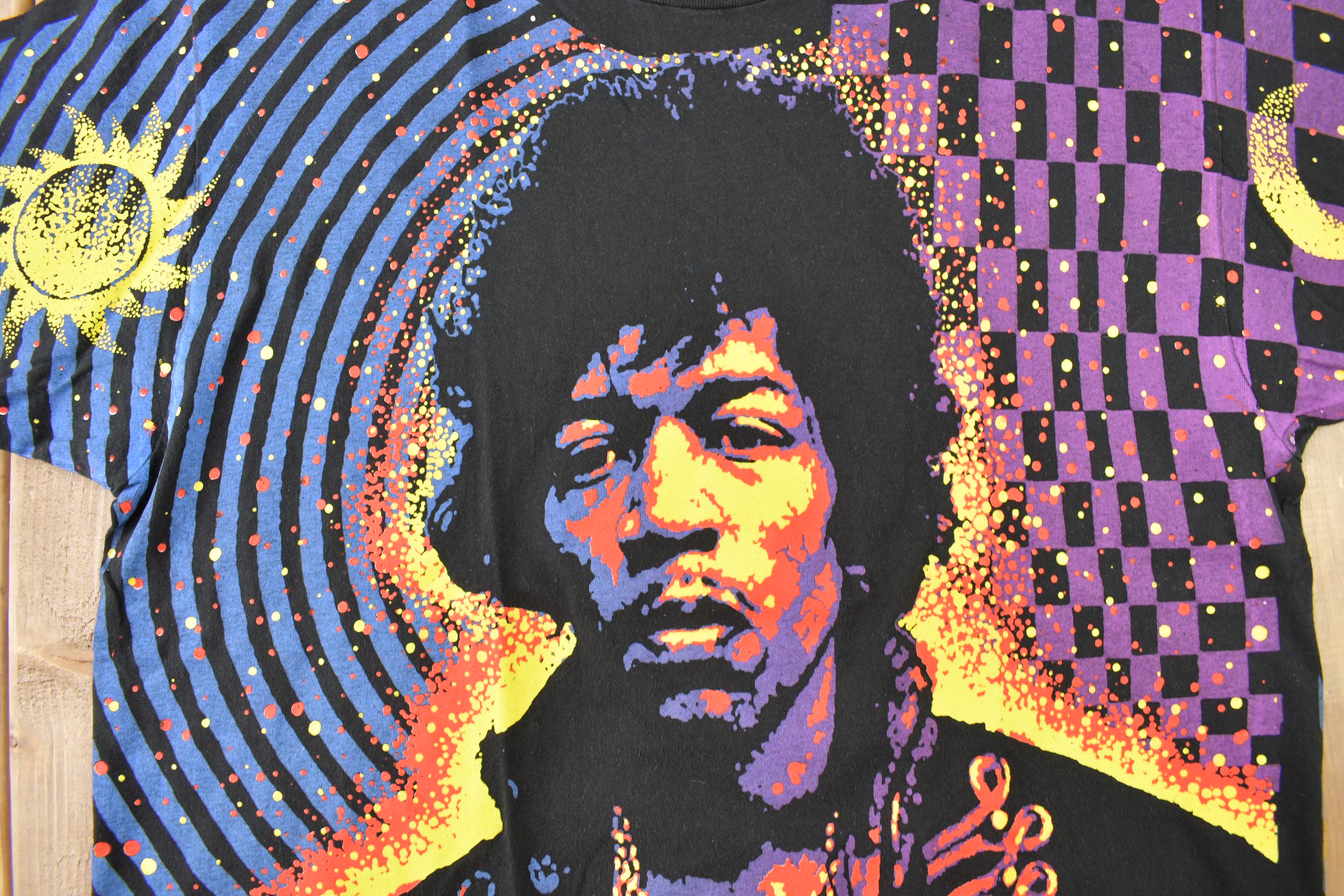 Vintage 1992 Jimi Hendrix Are You Experienced? All Over Print Single Stitch Band T-Shirt - Image 4