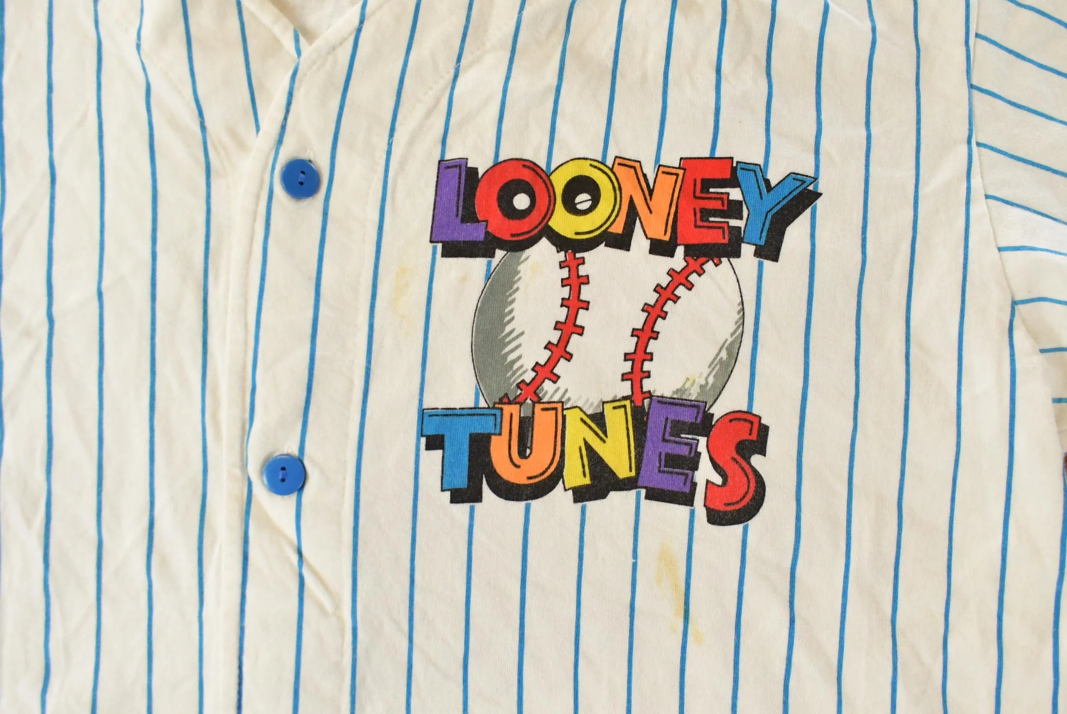 Vintage 1992 Looney Tunes Baseball Jersey Shirt Men's XL - Image 3