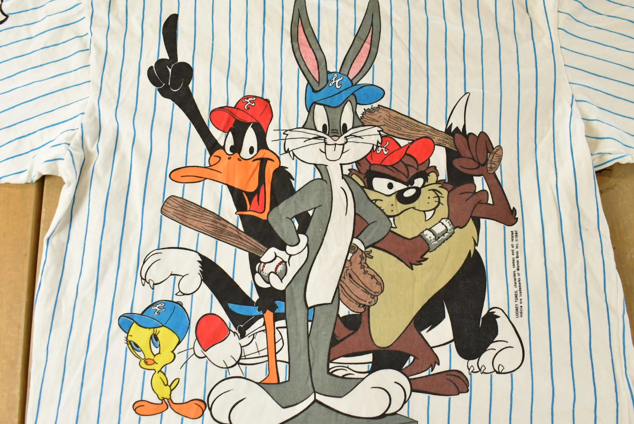 Vintage 1992 Looney Tunes Baseball Jersey Shirt Men's XL - Image 6