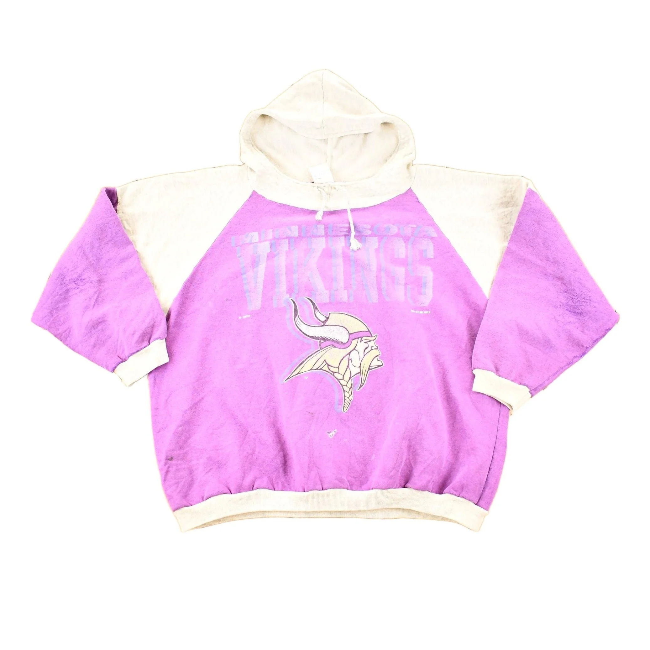 Vintage 1992 Minnesota Vikings NFL Hoodie Sweatshirt Men's L
