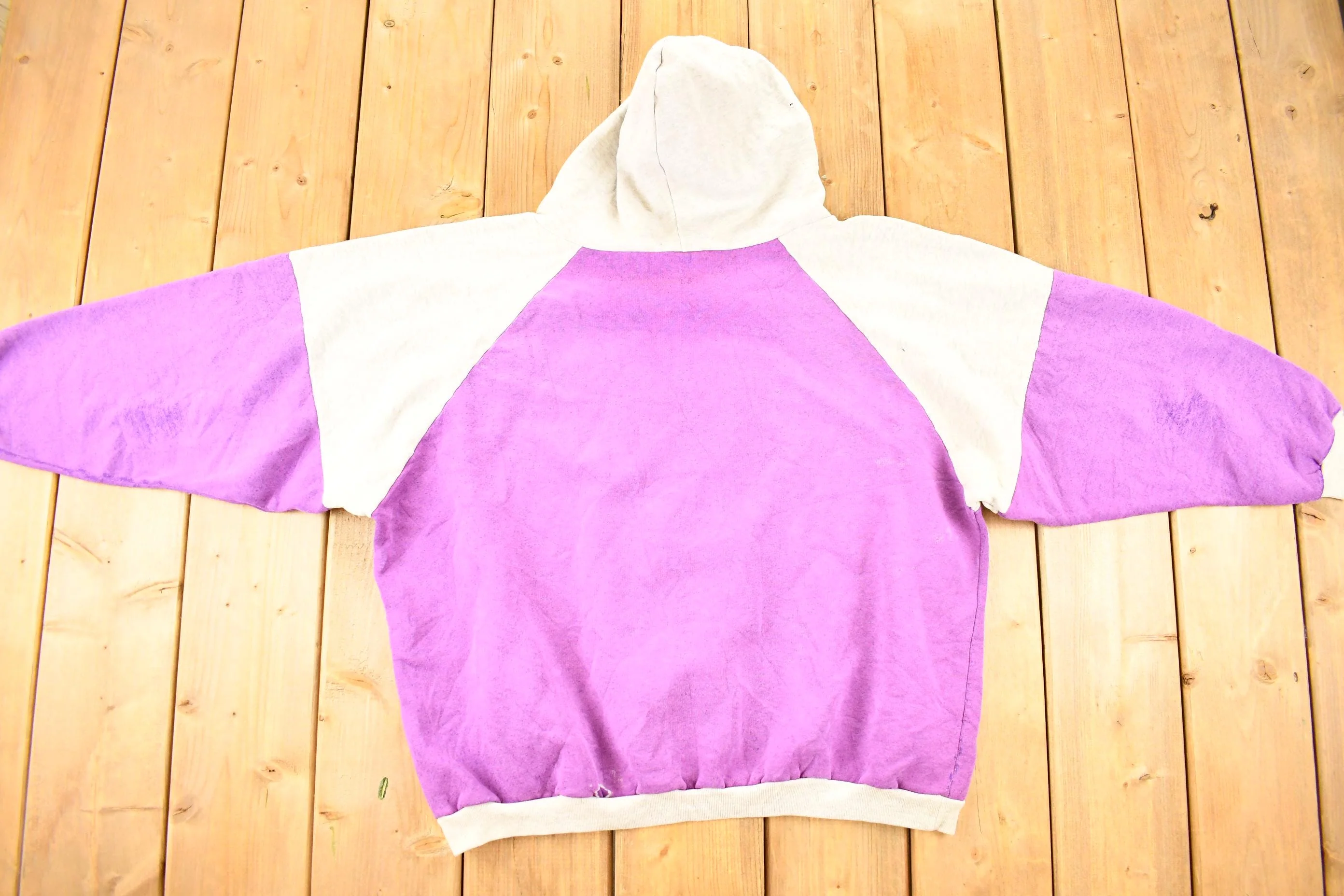 Vintage 1992 Minnesota Vikings NFL Hoodie Sweatshirt Men's L - Image 4