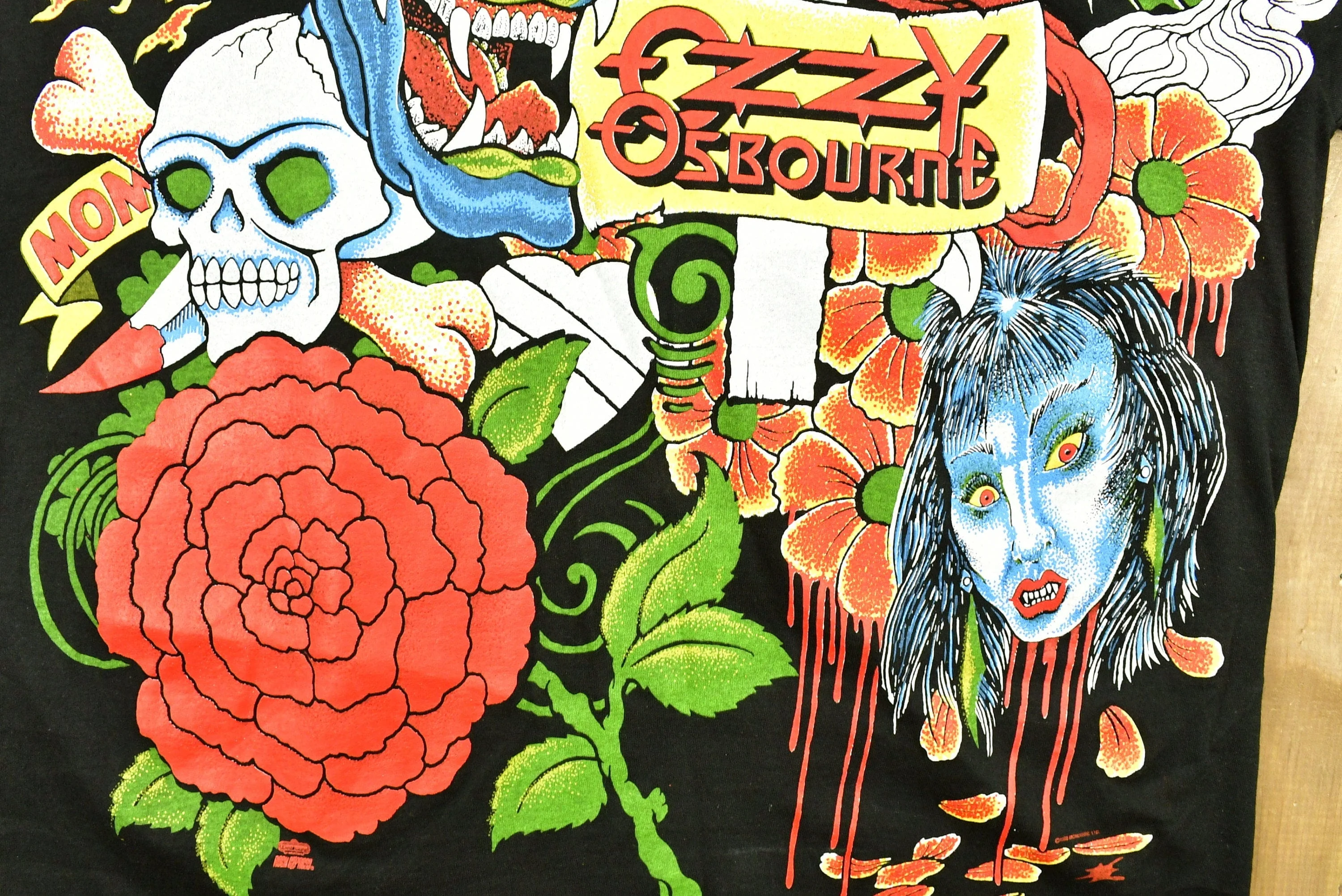Vintage 1992 Ozzy Osbourne No More Tours T-Shirt All Over Print Band Men's Large - Image 5