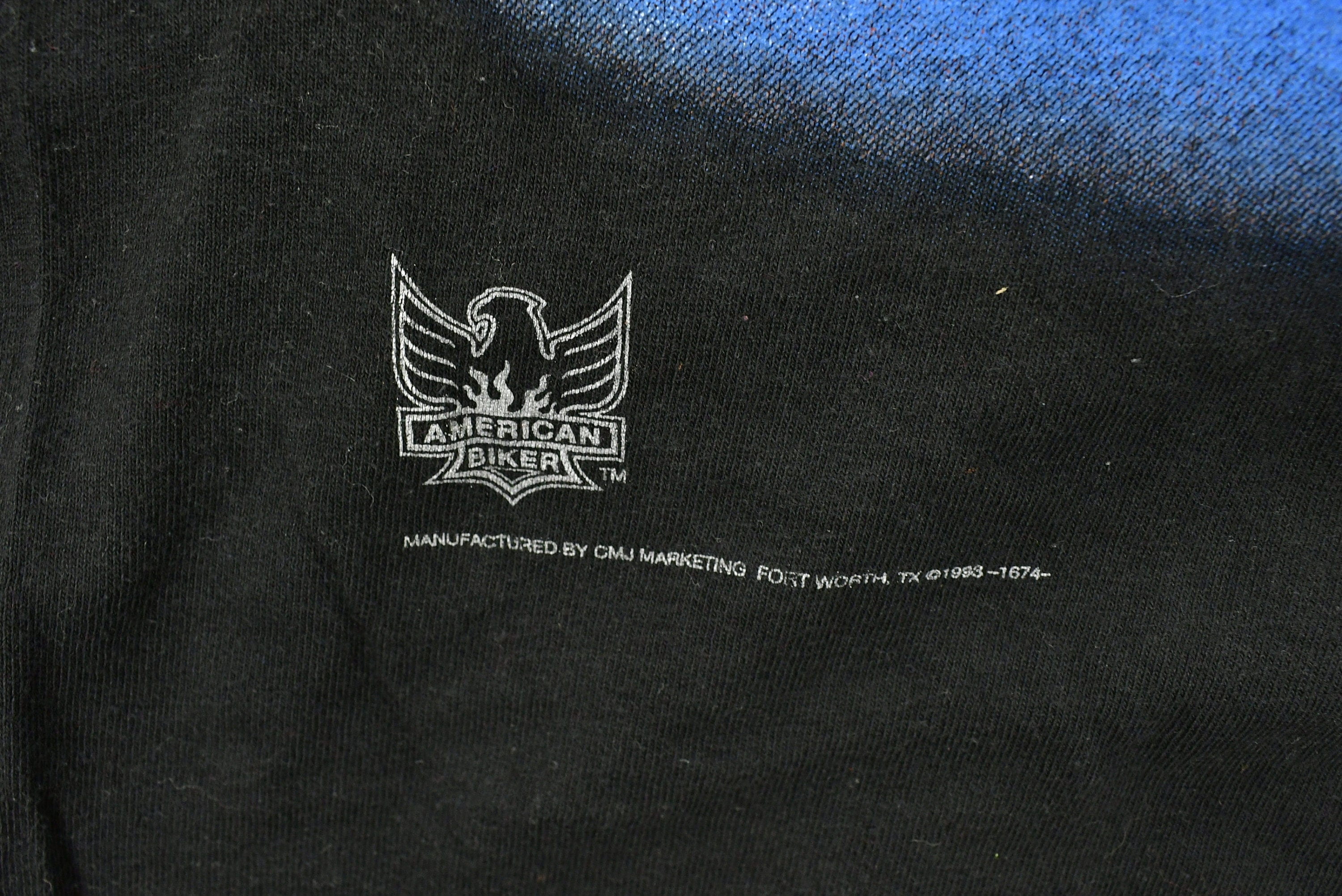 Vintage 1993 3D Emblem Hawaii Biker Loud Pipes T-Shirt - Image 5