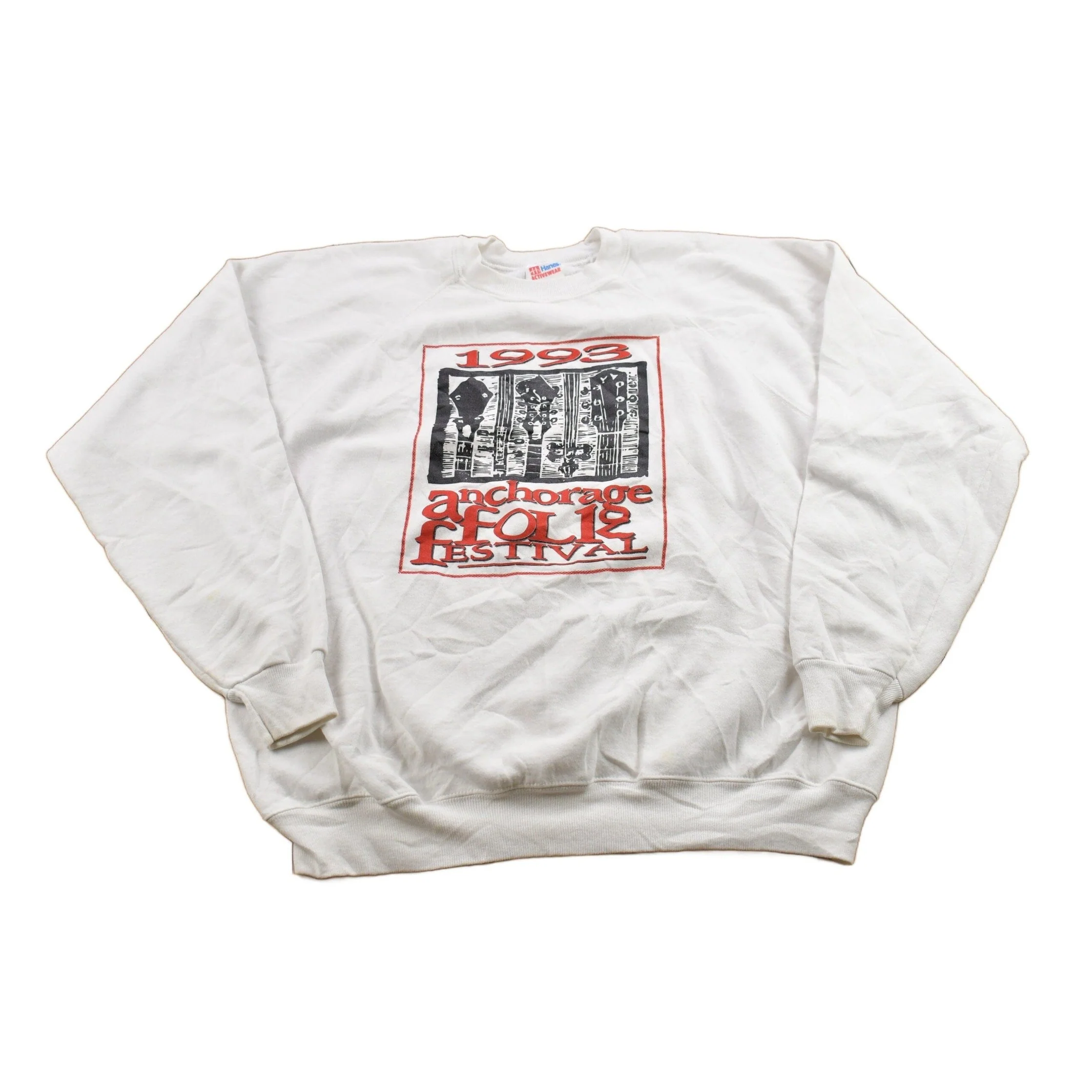 Vintage 1993 Anchorage Folk Festival Crewneck Sweatshirt Men's Large