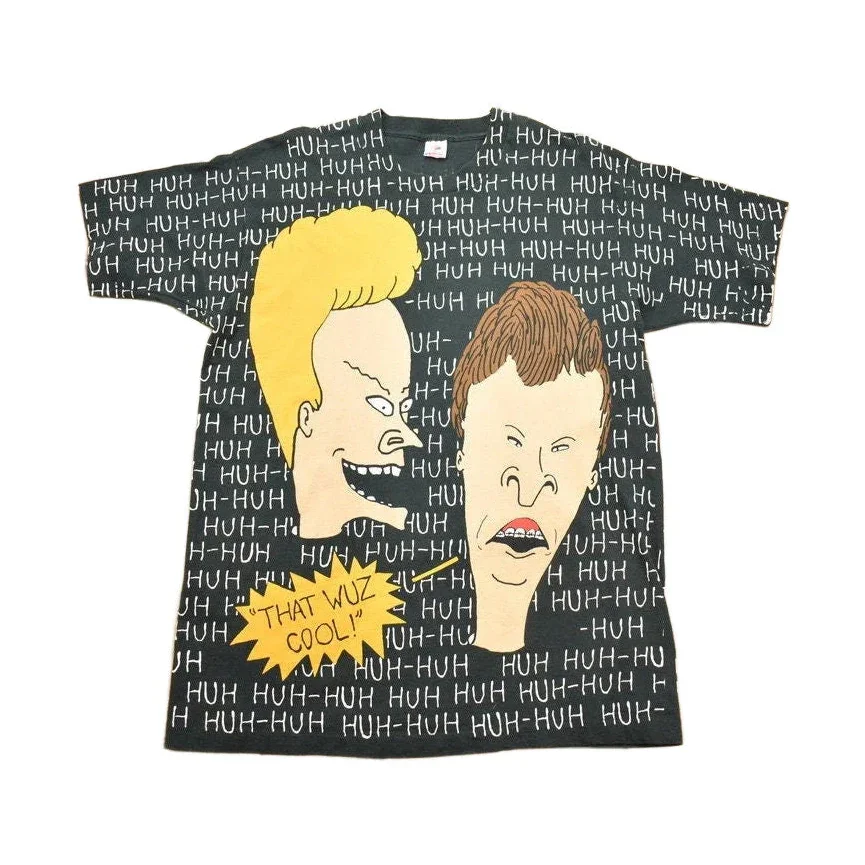 Vintage 1993 Beavis And Butthead MTV All Over Print T-Shirt