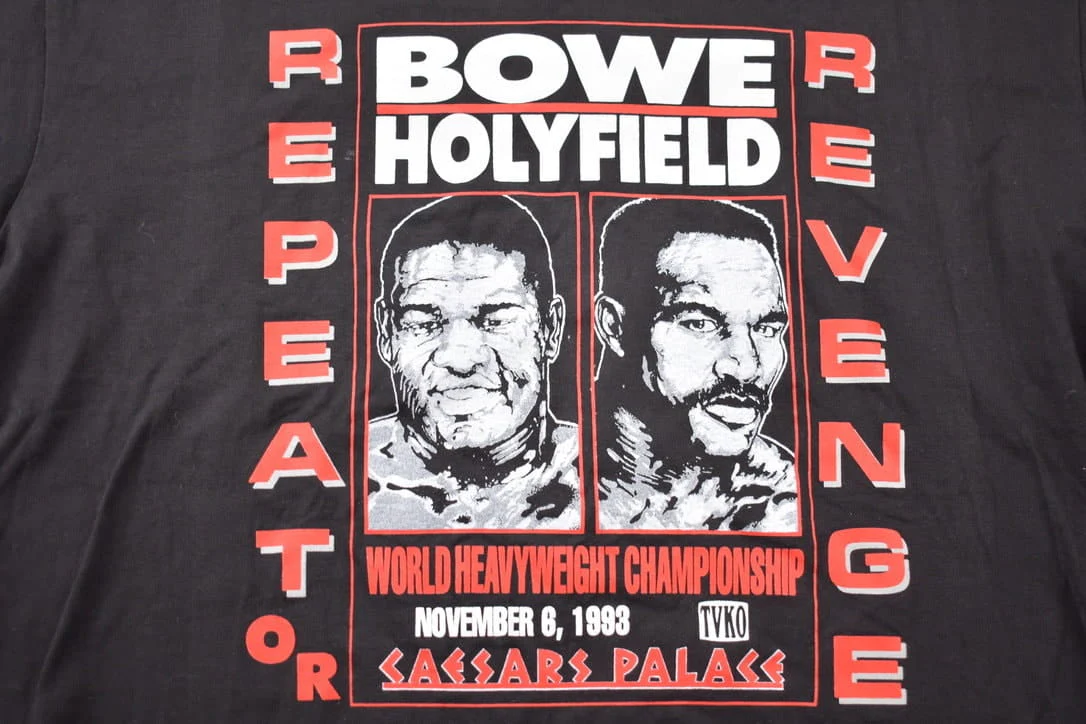 Vintage 1993 Bowe Vs Holyfield World Heavyweight Championship Promo T-Shirt - Image 3