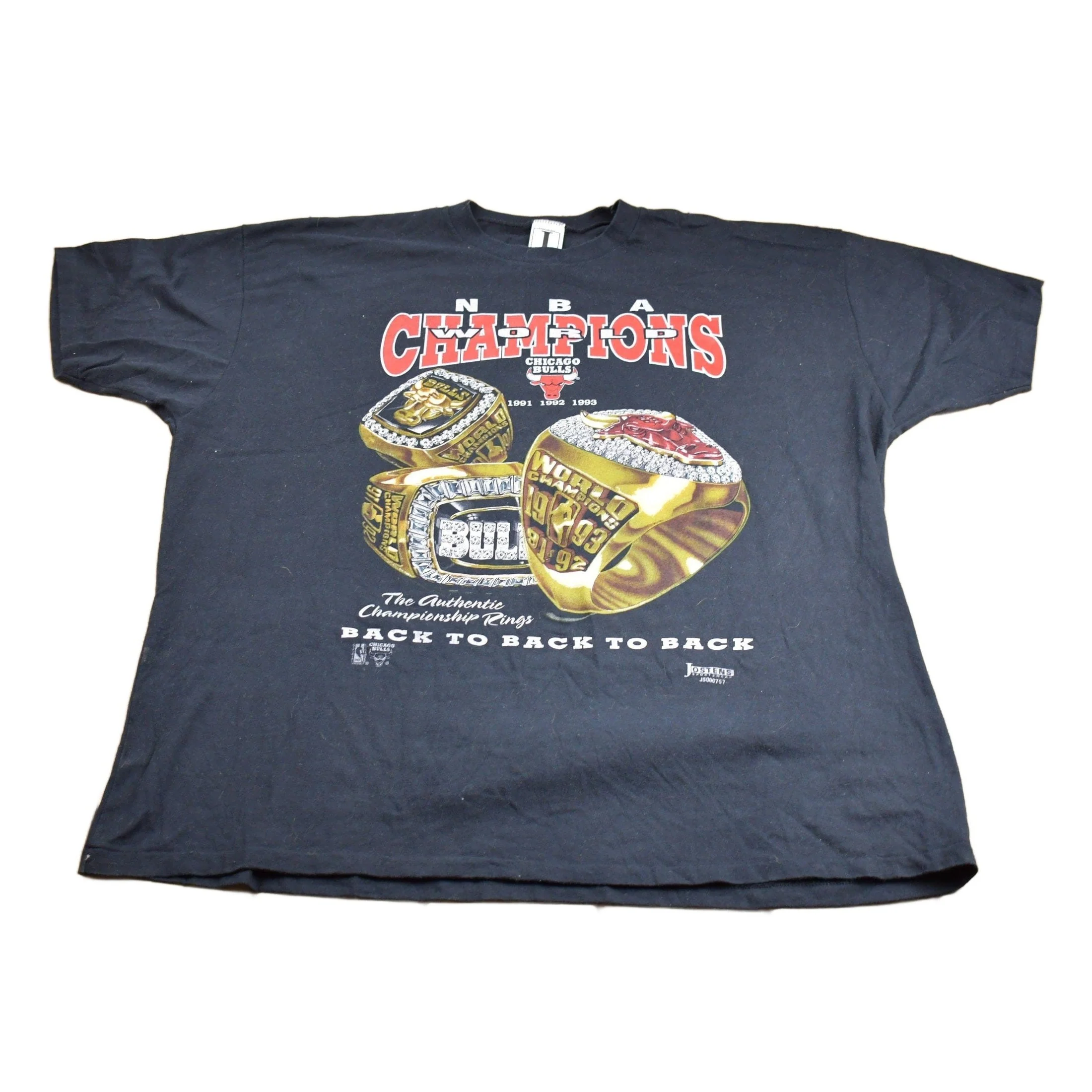 Vintage 1993 Chicago Bulls NBA World Champions Graphic T-Shirt Men's 4XL