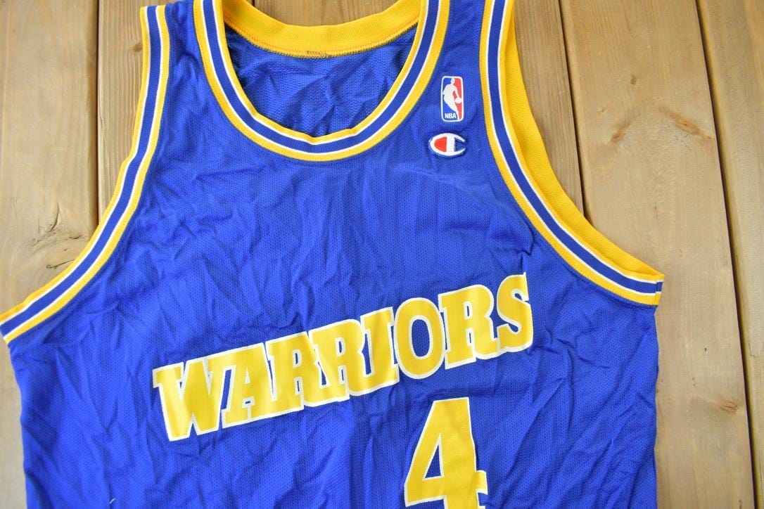 Vintage 1993 Chris Webber Golden State Warriors NBA Champion Jersey Men's Medium - Image 4