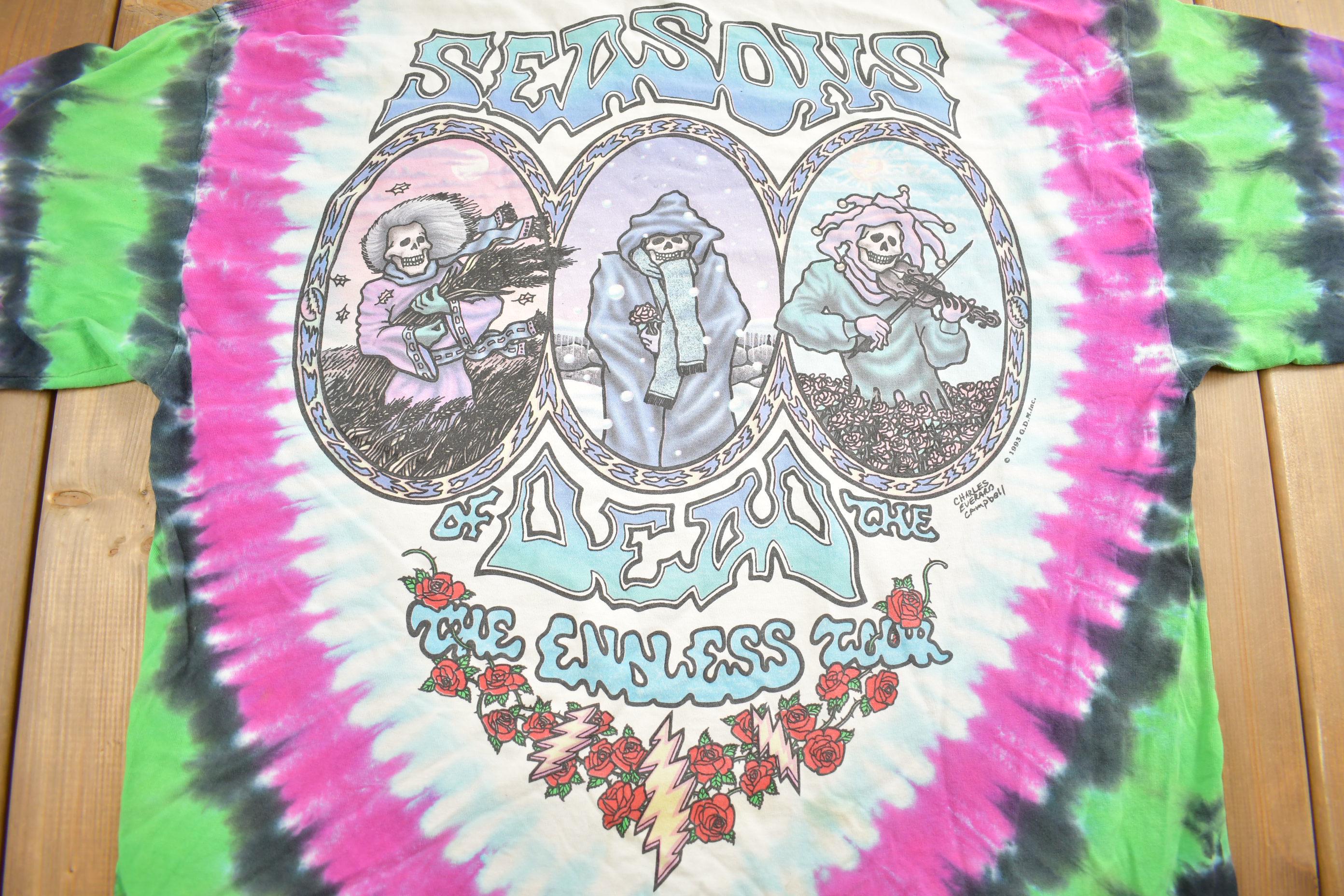 Vintage 1993 Grateful Dead All Over Print Tie Dye T-shirt Made In USA - Image 5