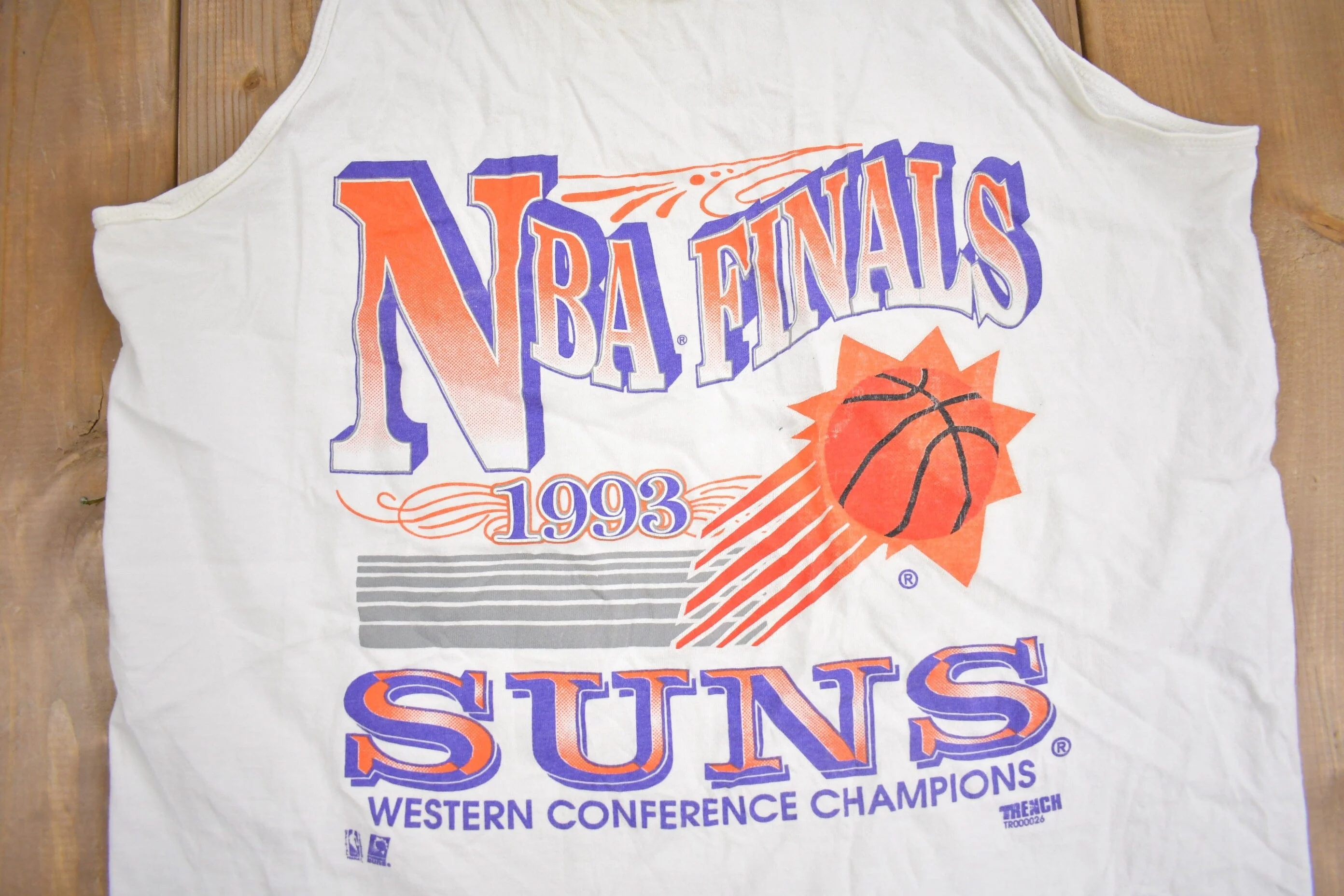 Vintage 1993 Phoenix Suns NBA Graphic Tank Top Shirt Men's XL - Image 3