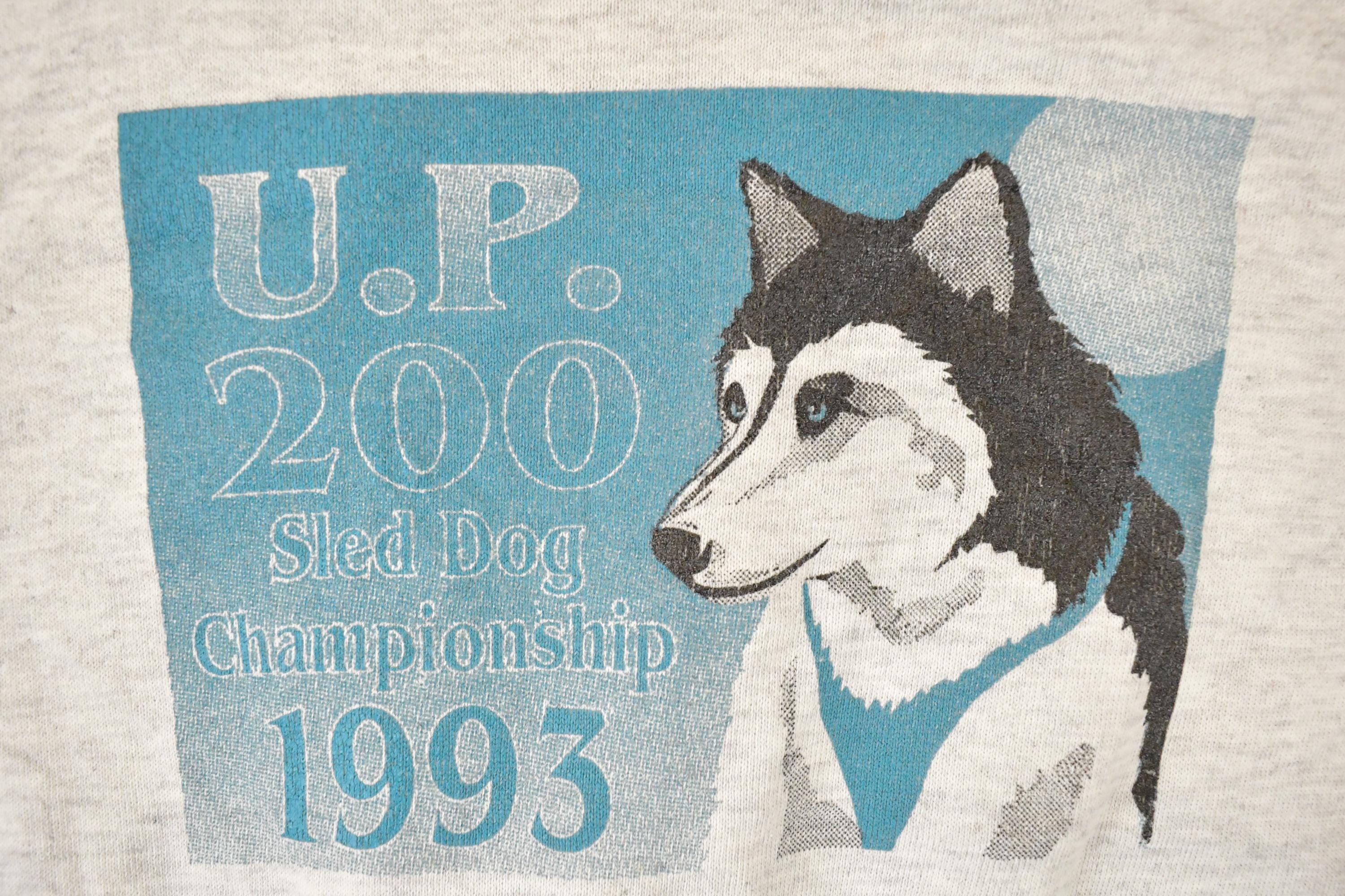 Vintage 1993 Sled Dog Championship Graphic Print Crewneck Sweatshirt Mens L - Image 3