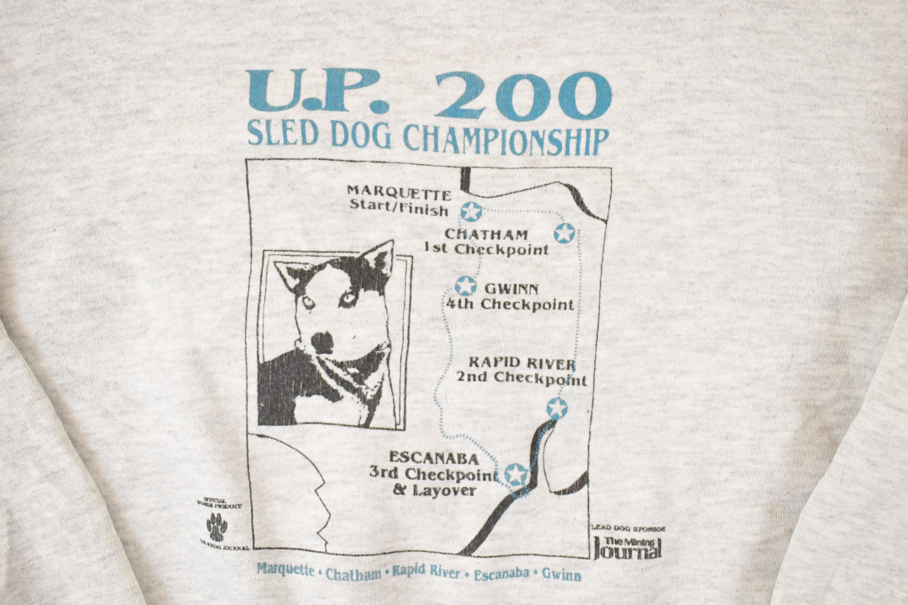 Vintage 1993 Sled Dog Championship Graphic Print Crewneck Sweatshirt Mens L - Image 4