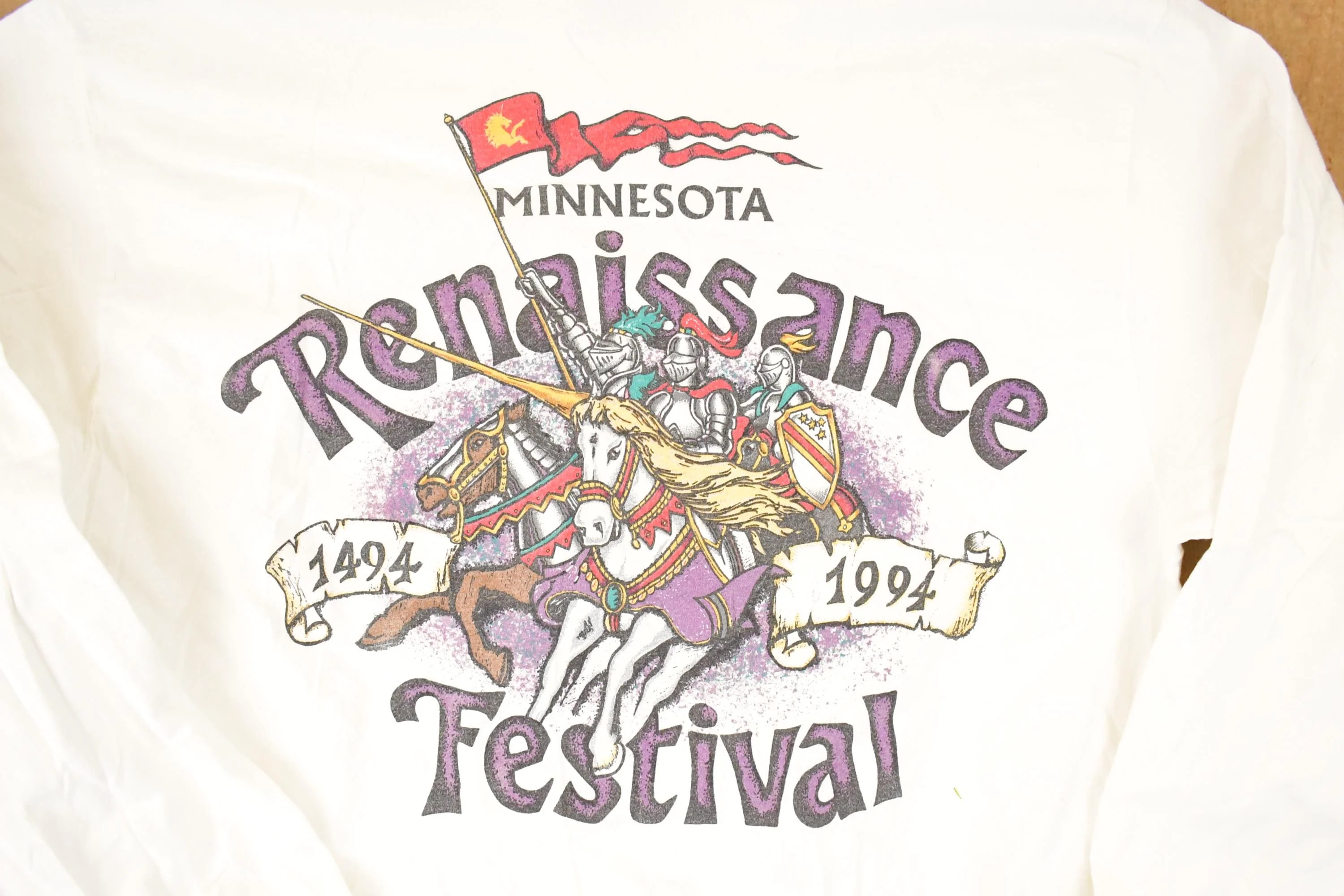 Vintage 1994 Minnesota Renaissance Festival Graphic Print Crewneck Shirt Men's M - Image 3