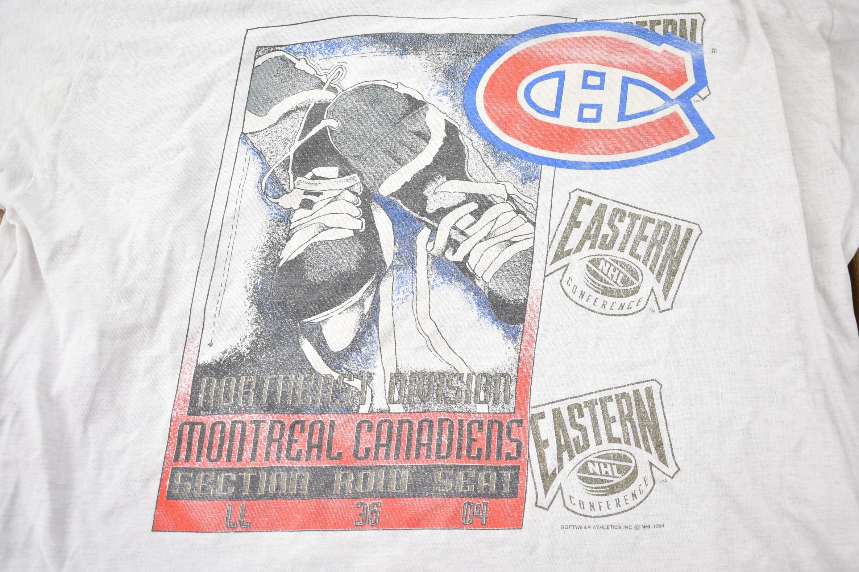 Vintage 1994 Montreal Canadiens Softwear Athletics NHL Graphic T-Shirt Men's 3XL - Image 3