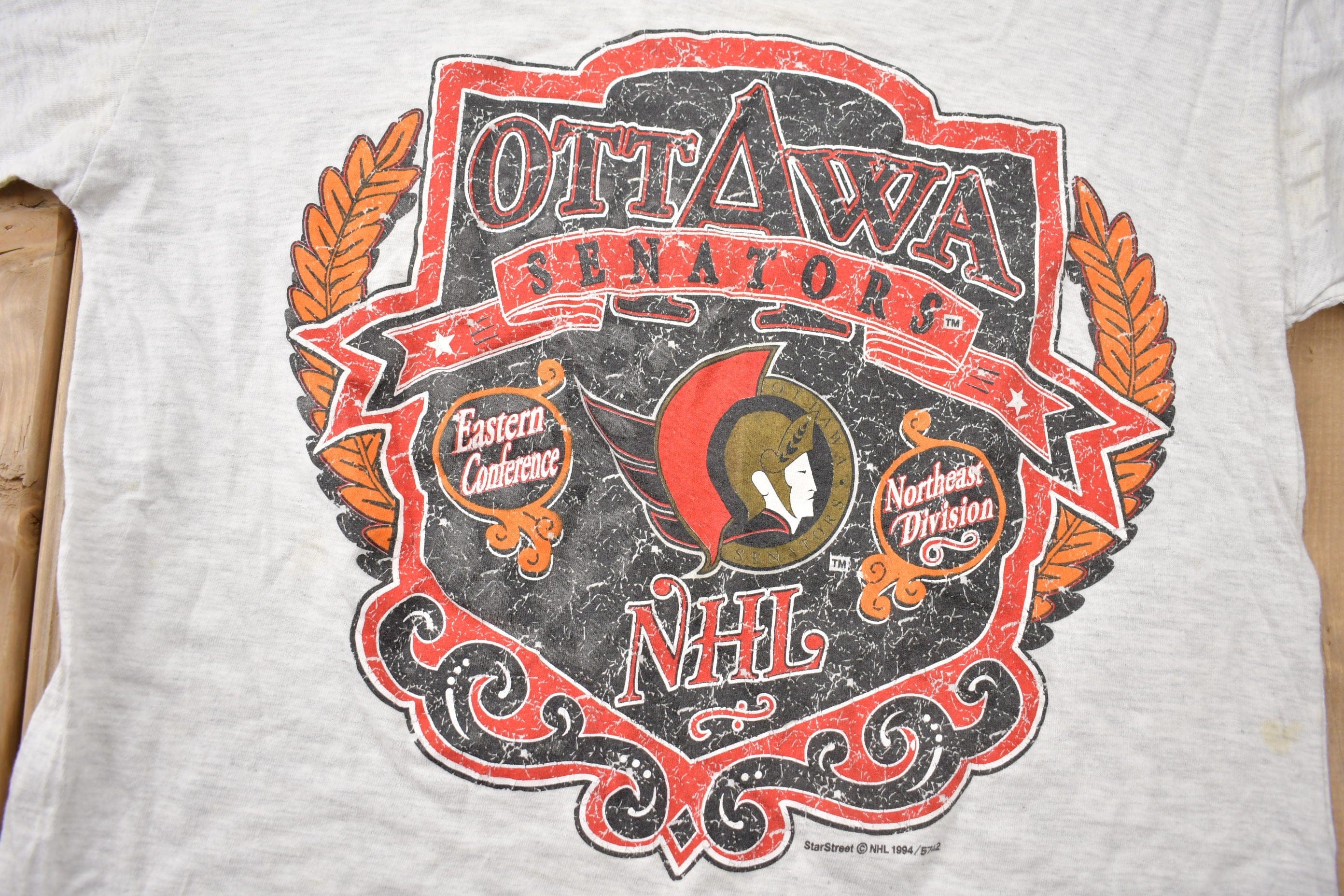 Vintage 1994 Ottawa Senators NHL Single Stitch T Shirt Men's Medium - Image 3