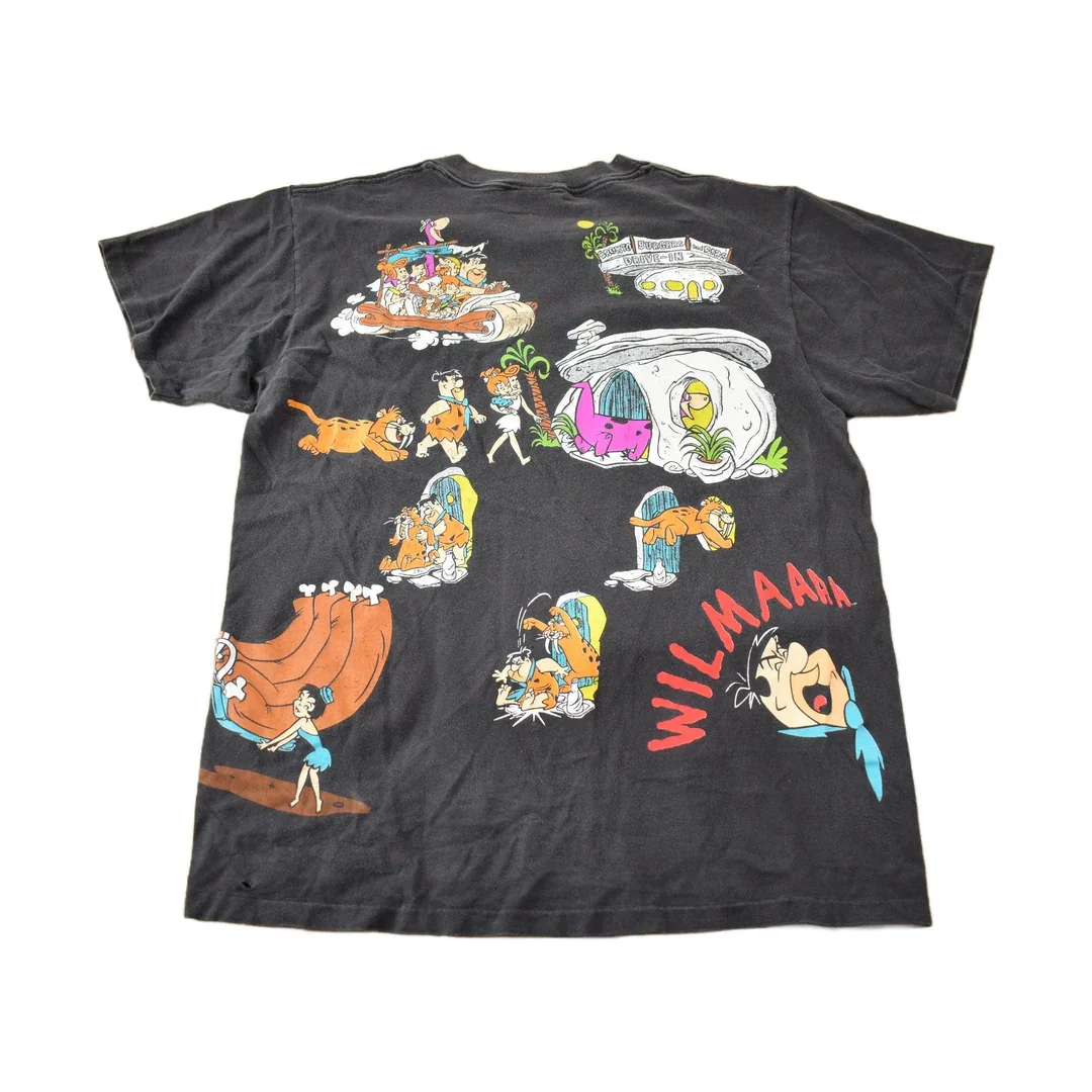 Vintage 1994 The Flintstones Cartoon All Over Print AOP Graphic T-Shirt Men's Large - Image 2