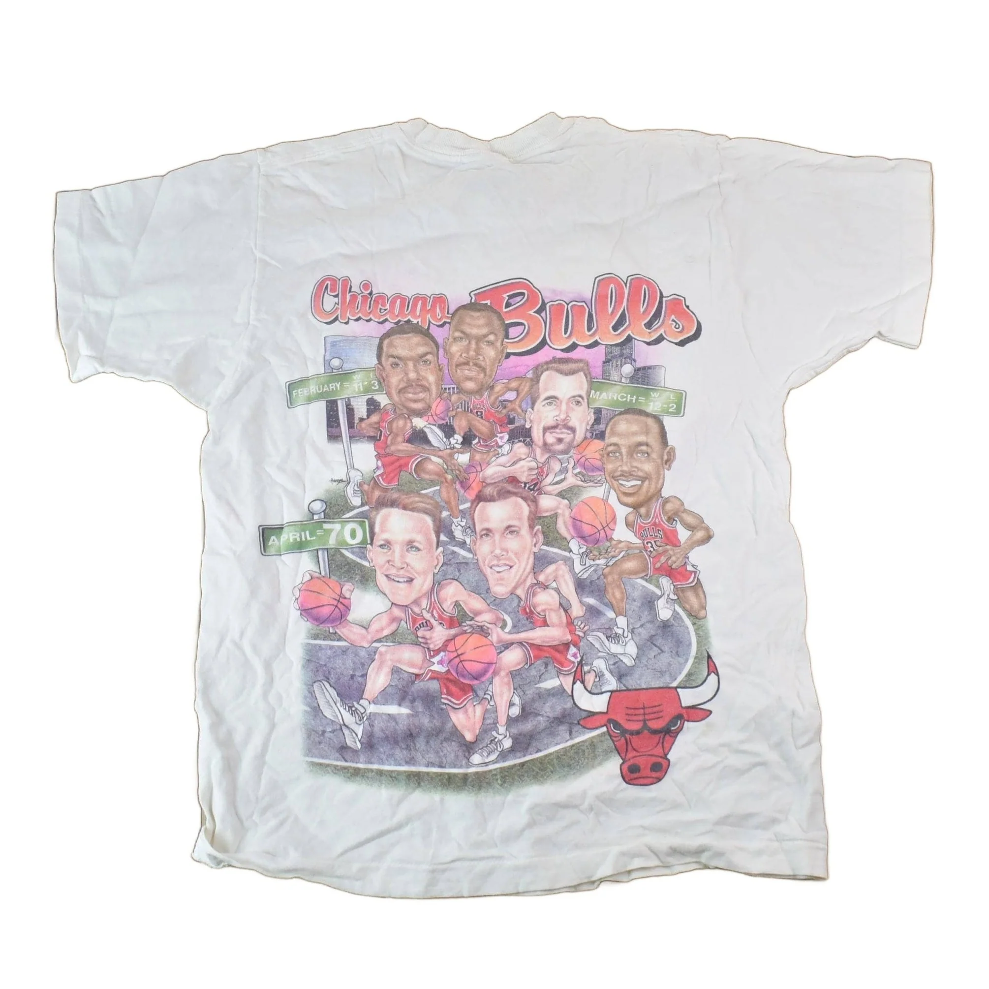 Vintage 1995 1996 Chicago Bulls NBA Graphic T-Shirt Men's S