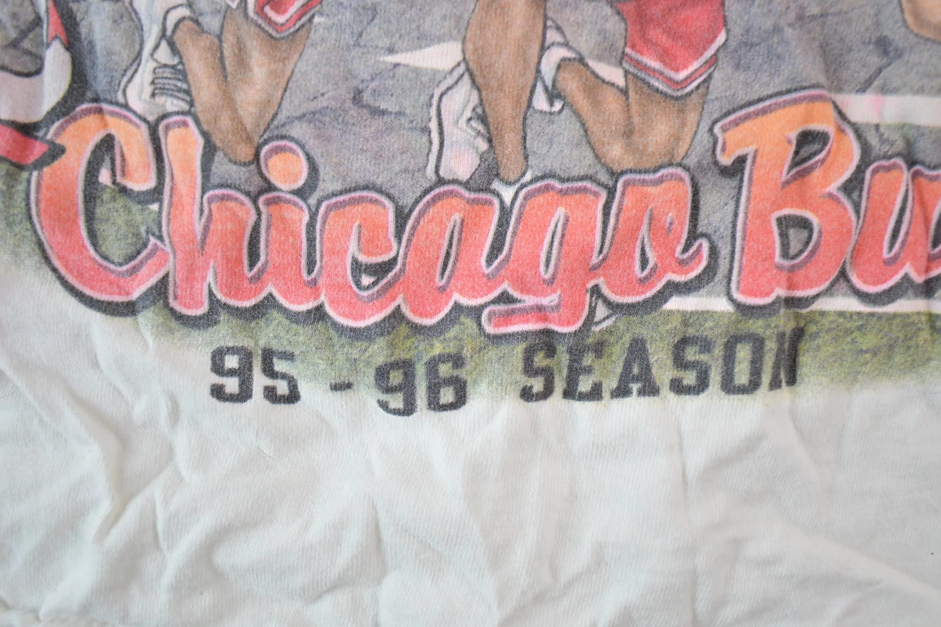 Vintage 1995 1996 Chicago Bulls NBA Graphic T-Shirt Men's S - Image 6