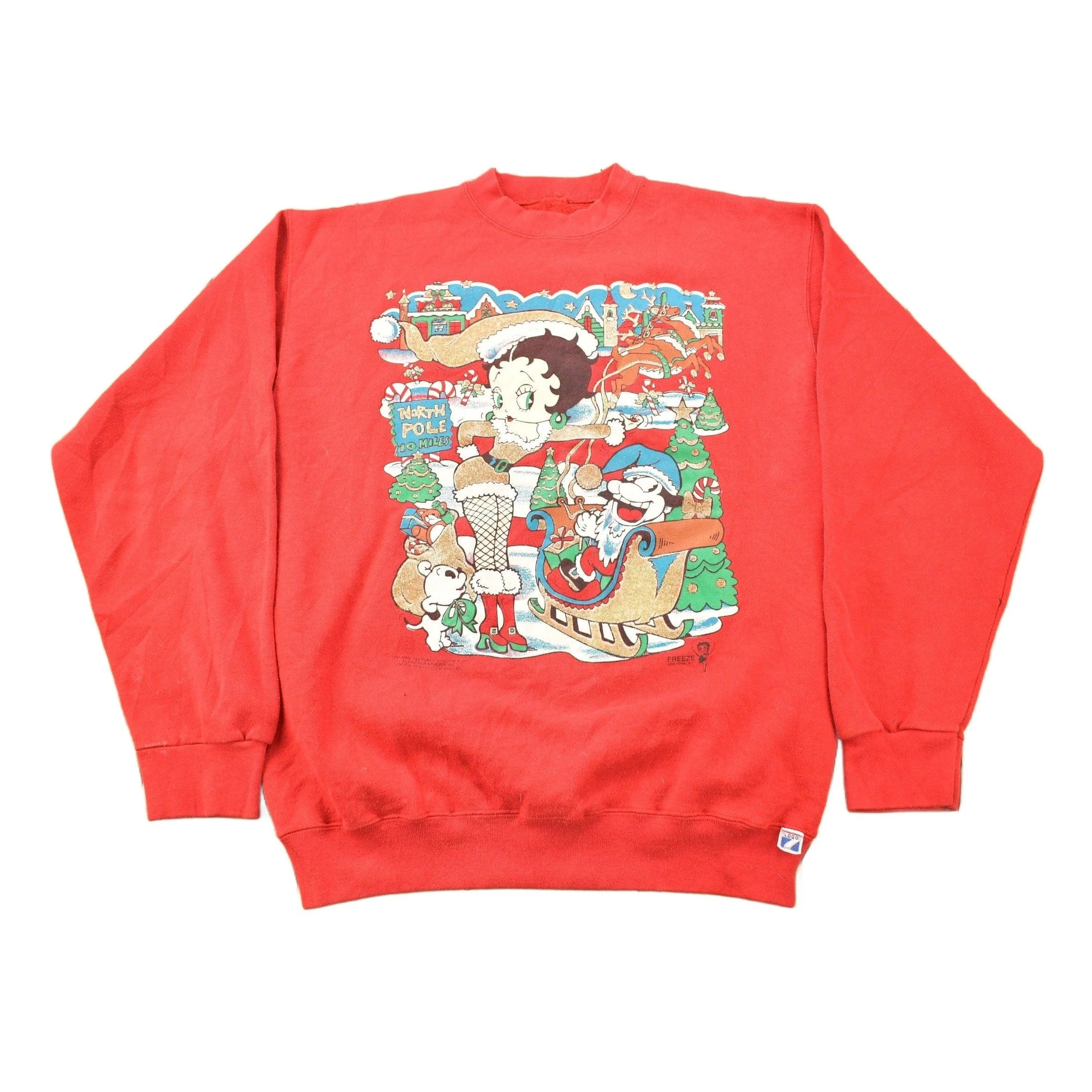 Vintage 1995 Betty Boop Christmas Theme Crewneck Men's Large
