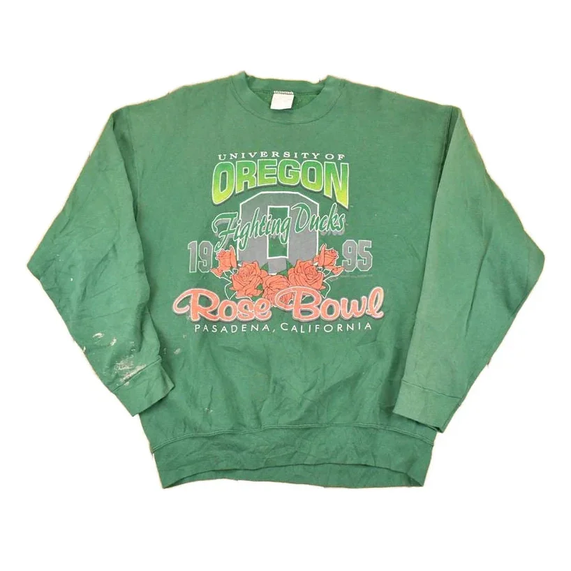 Vintage 1995 Rose Bowl Fighting Ducks University Crewneck Sweater Mens L