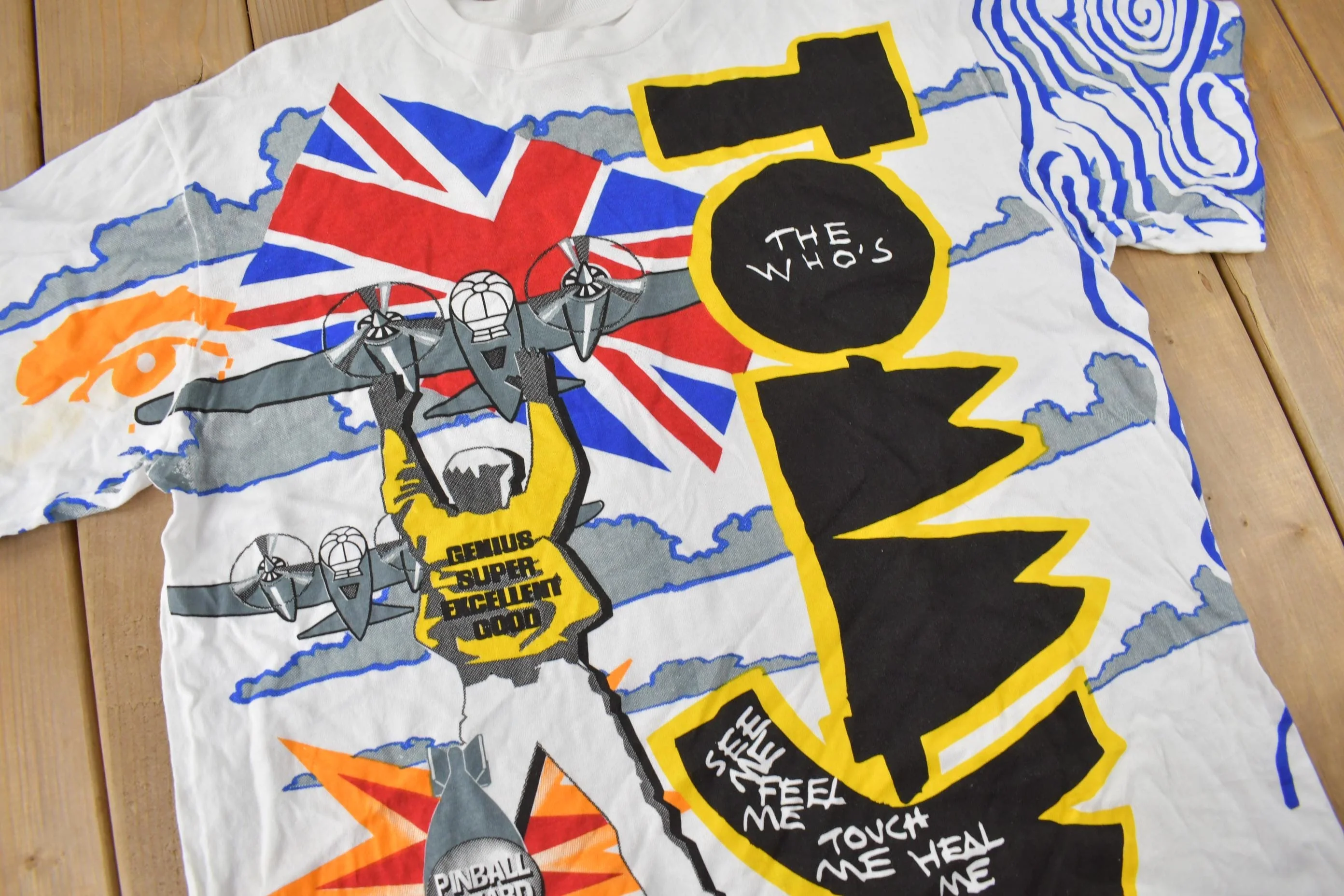 Vintage 1995 The Who Tommy Pinball Wizard AOP Graphic Single Stitch Band Tee Men's Large - Image 3
