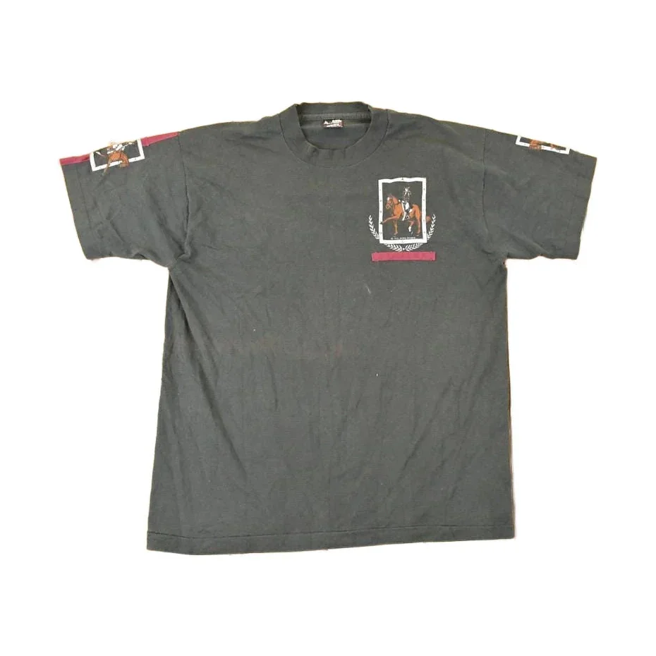 Vintage 1996 Animal Designs Horse Riding Souvenir T-Shirt Men's L