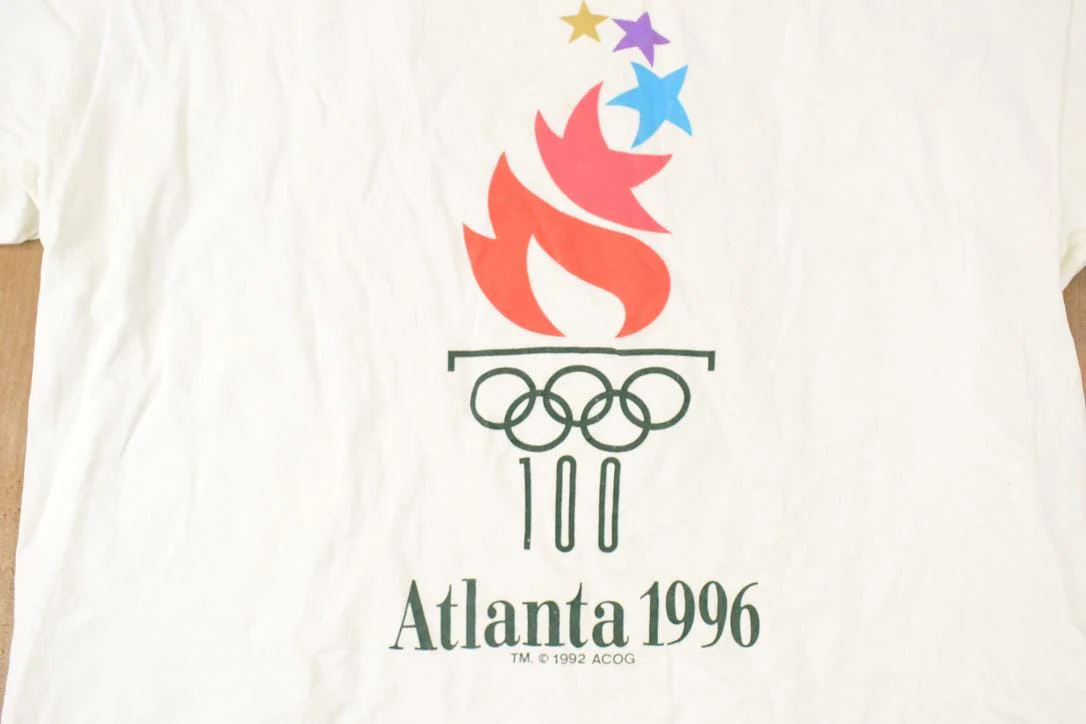 Vintage 1996 Champion Atlanta Olympics Collegiate T-Shirt Men's M - Image 3