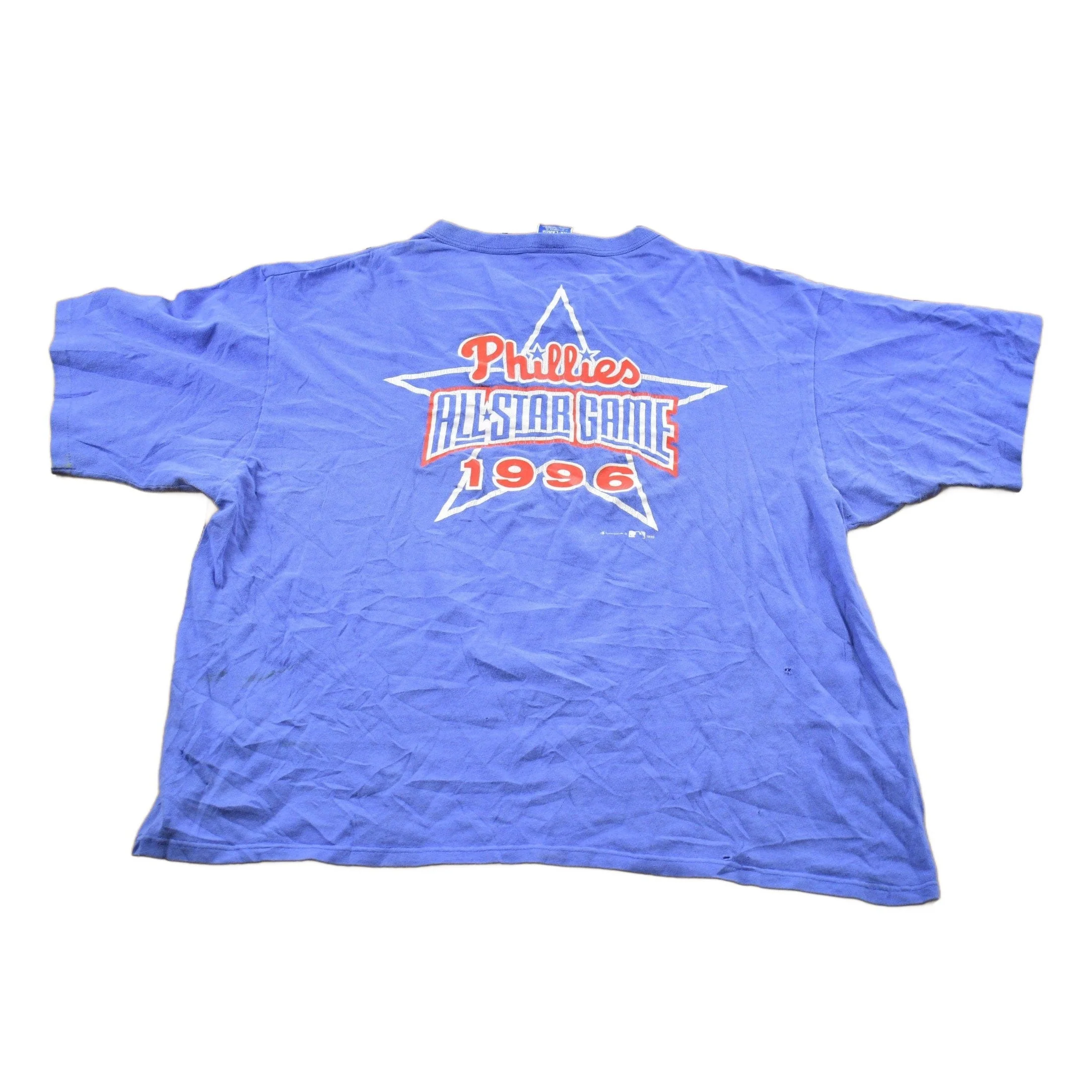 Vintage 1996 Champion Philadelphia Phillies Graphic T-Shirt Men's 2XL - Image 2