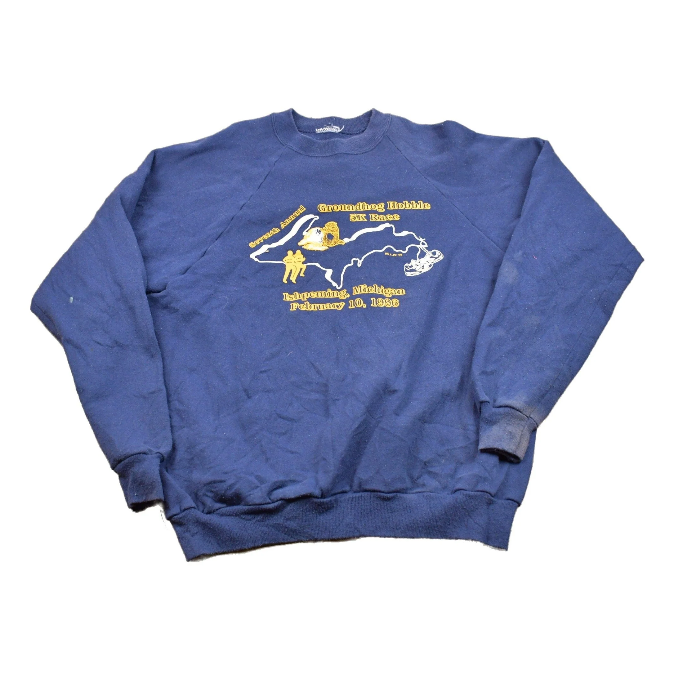 Vintage 1996 Groundhog's Day Race Crewneck Sweatshirt Men's L