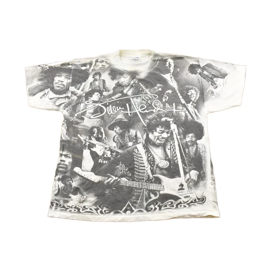Vintage 1996 Jimi Hendrix All Over Print Band T-shirt