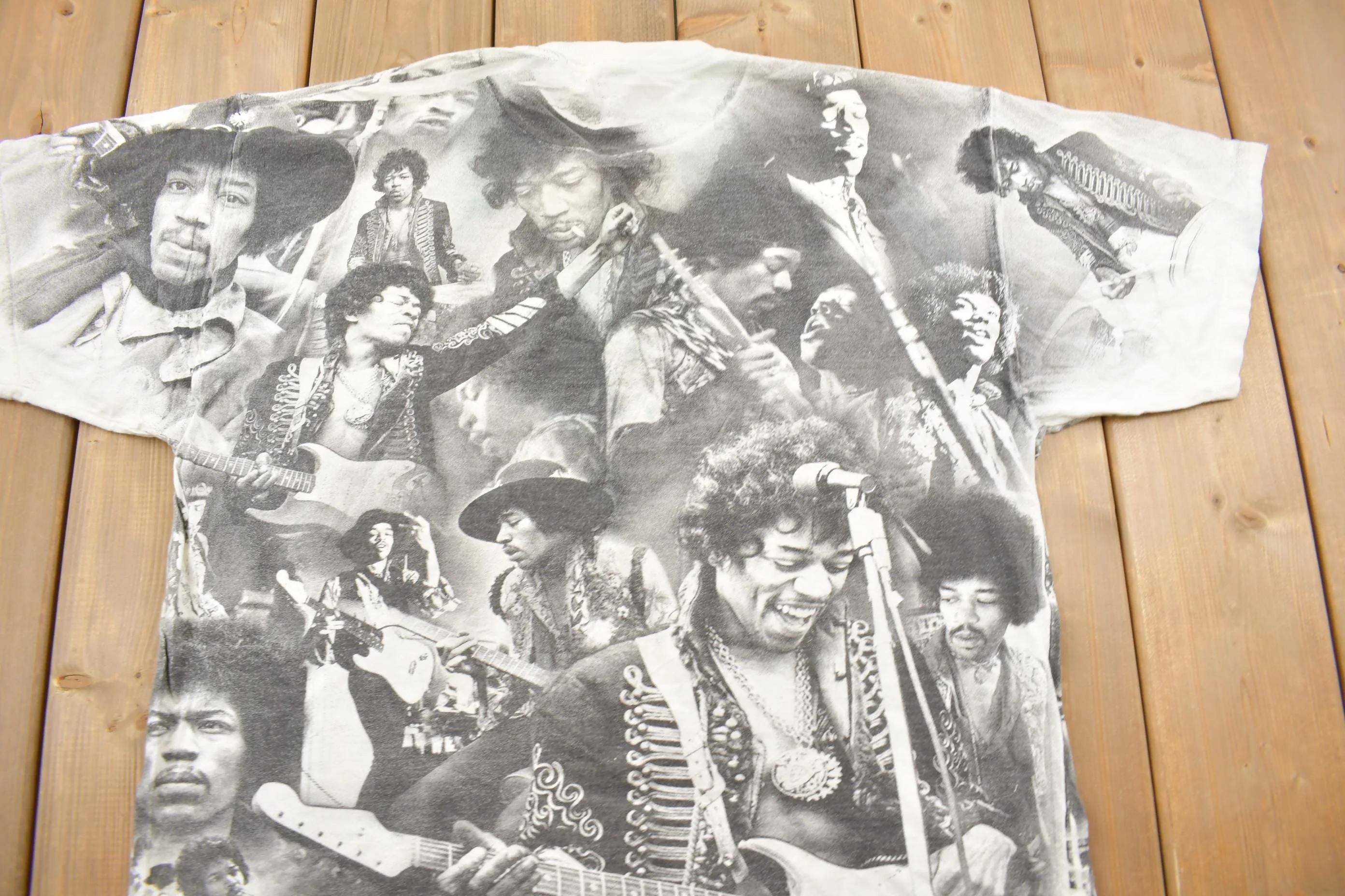 Vintage 1996 Jimi Hendrix All Over Print Band T-shirt - Image 4