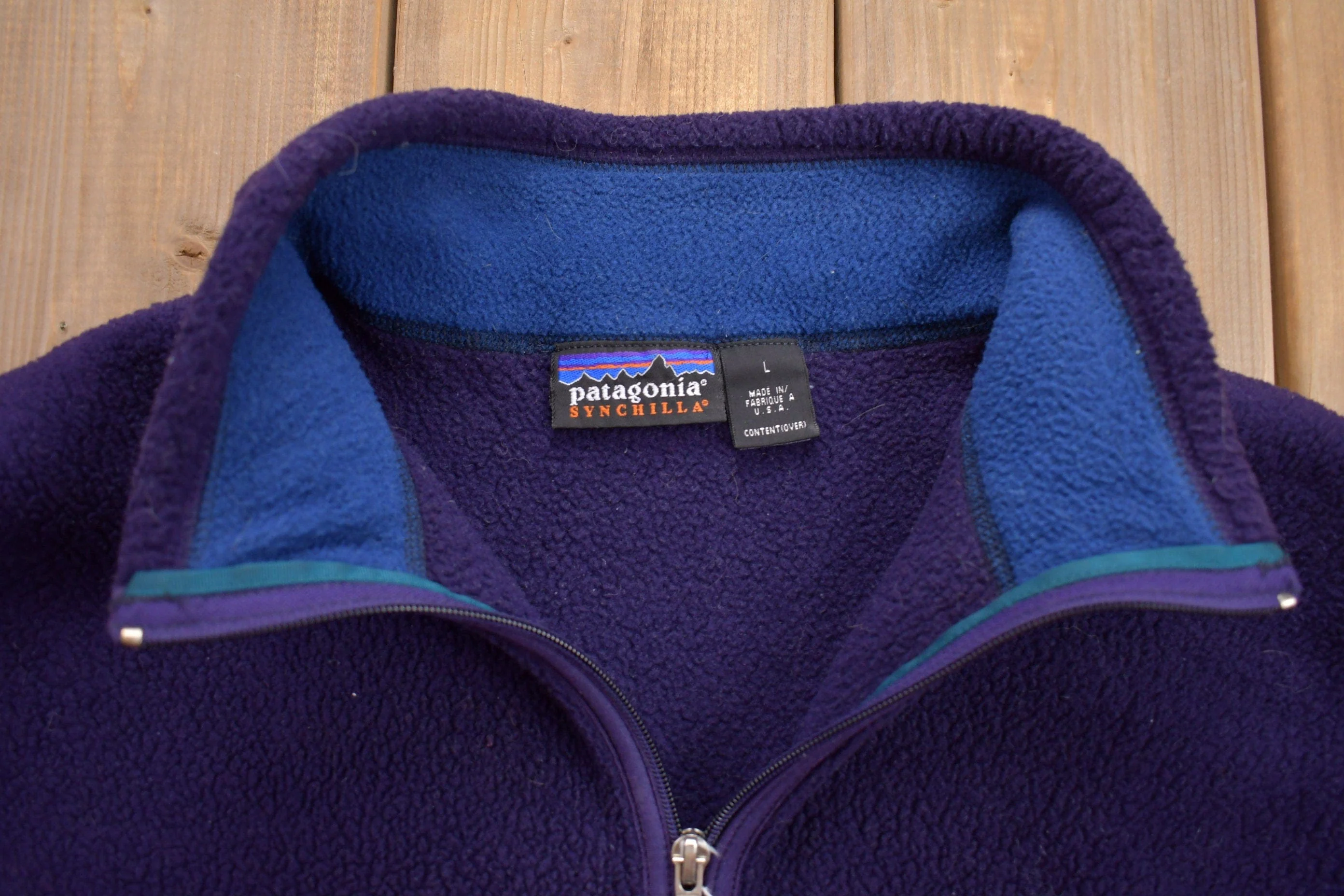 Vintage 1996 Patagonia Synchilla Full Zip Fleece Sweater Vest Men's Large - Image 5