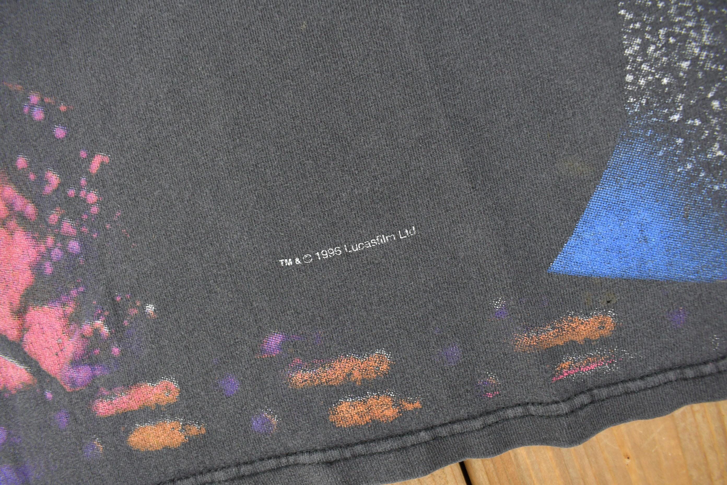 Vintage 1996 Star Wars Darth Vader All Over Print Graphic T-Shirt Size XL Made In USA - Image 4