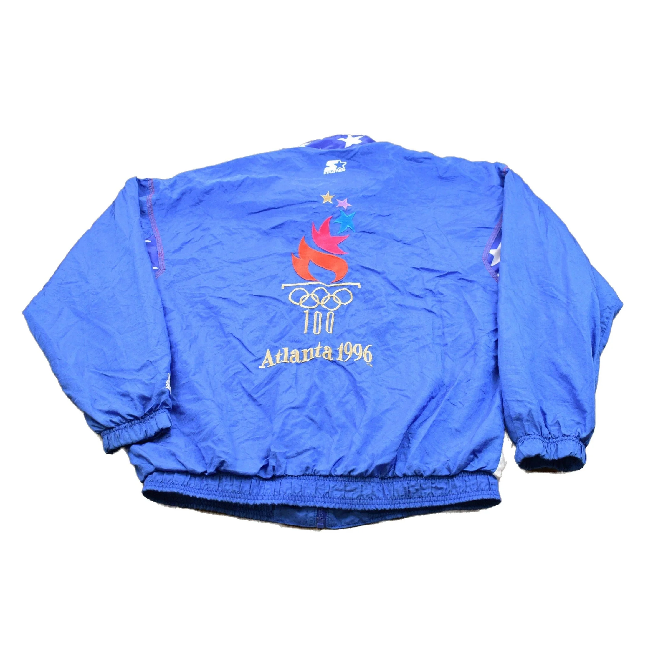 Vintage 1996 Starter USA Atlanta Olympic All Over Print Windbreaker Jacket Men's XL - Image 2