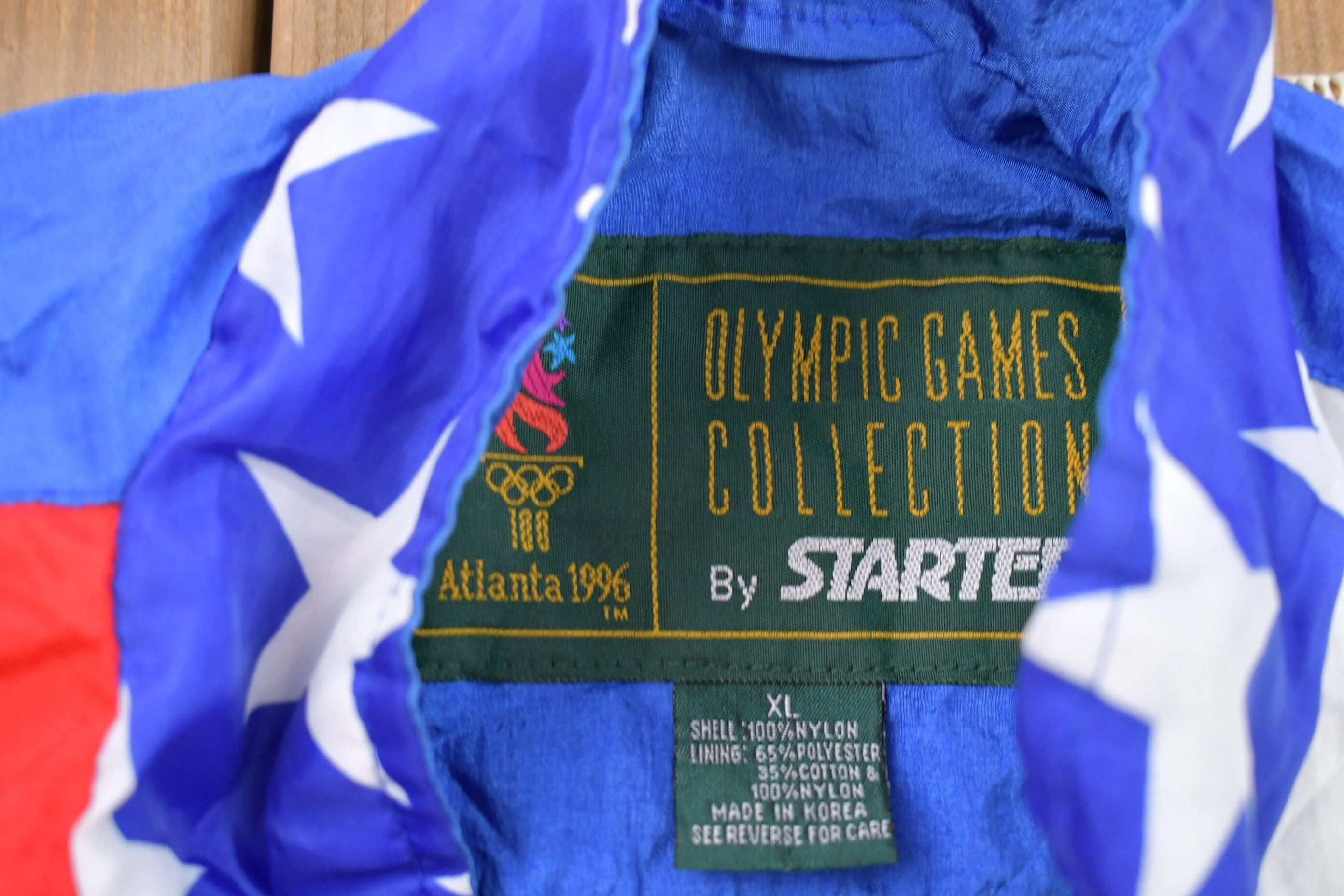 Vintage 1996 Starter USA Atlanta Olympic All Over Print Windbreaker Jacket Men's XL - Image 4