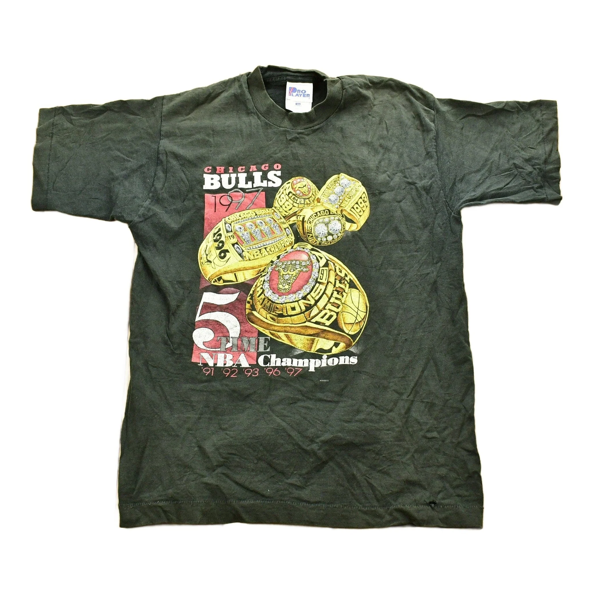 Vintage 1997 Chicago Bulls 5 Time NBA World Champions T-shirt Men's Medium