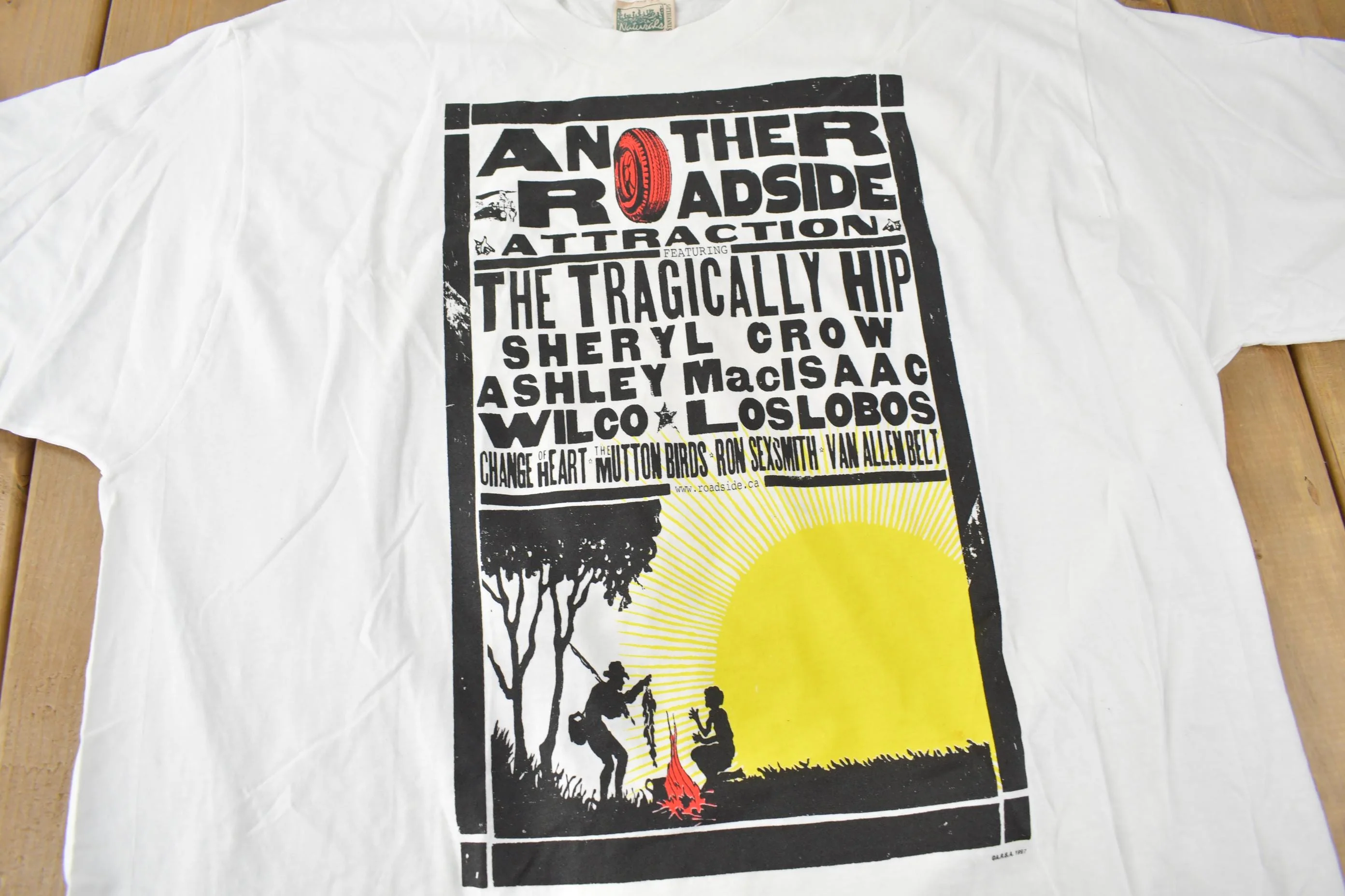 Vintage 1997 Deadstock The Tragically Hip Another Roadside Attraction Graphic Single Stitch Band Tee Made in Canada - Image 3