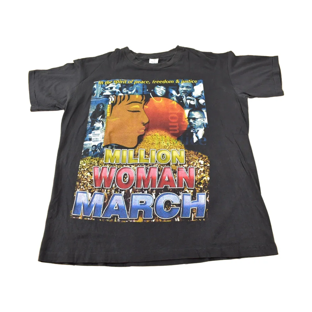 Vintage 1997 Million Woman March Graphic T Shirt Men's XL