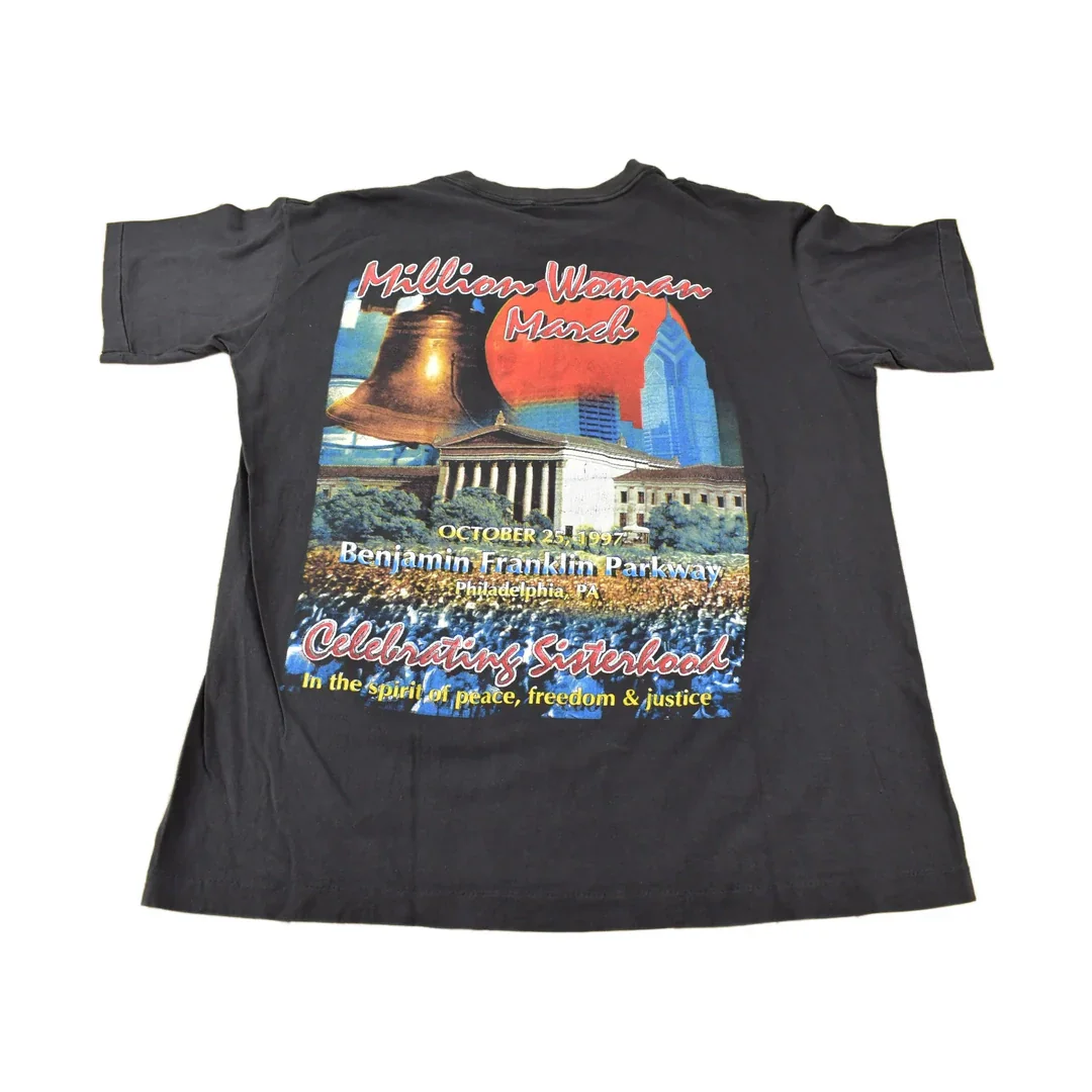 Vintage 1997 Million Woman March Graphic T Shirt Men's XL - Image 2