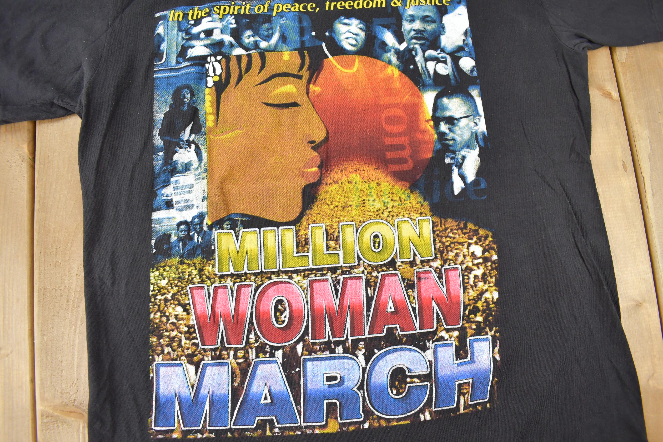 Vintage 1997 Million Woman March Graphic T Shirt Men's XL - Image 3
