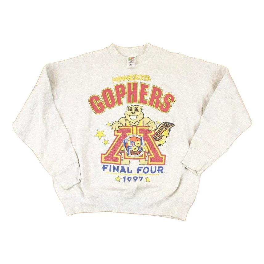 Vintage 1997 Minnesota Gophers Final Four Cartoon University Crewneck Sweater Men's L