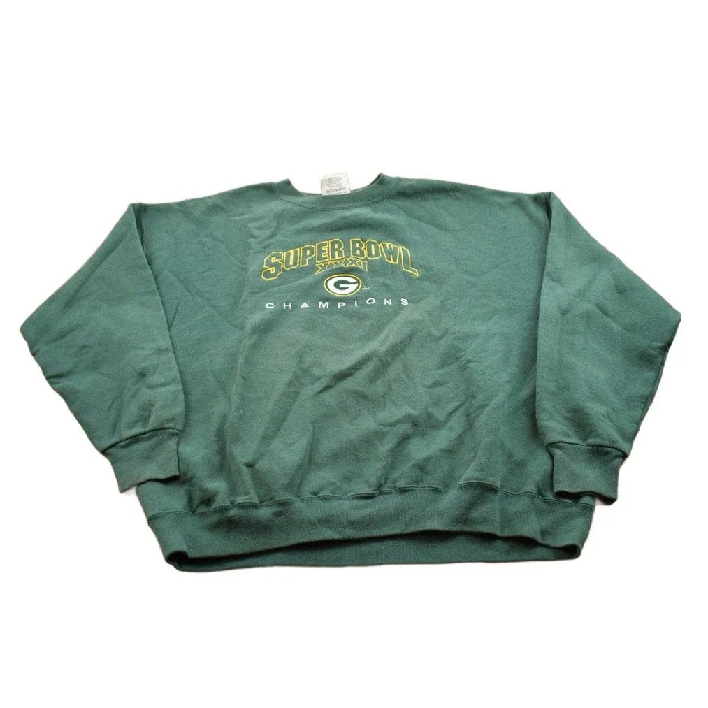 Vintage 1997 Super Bowl XXXI Green Bay Packers Champion NFL Crewneck Sweatshirt Men's 3XL